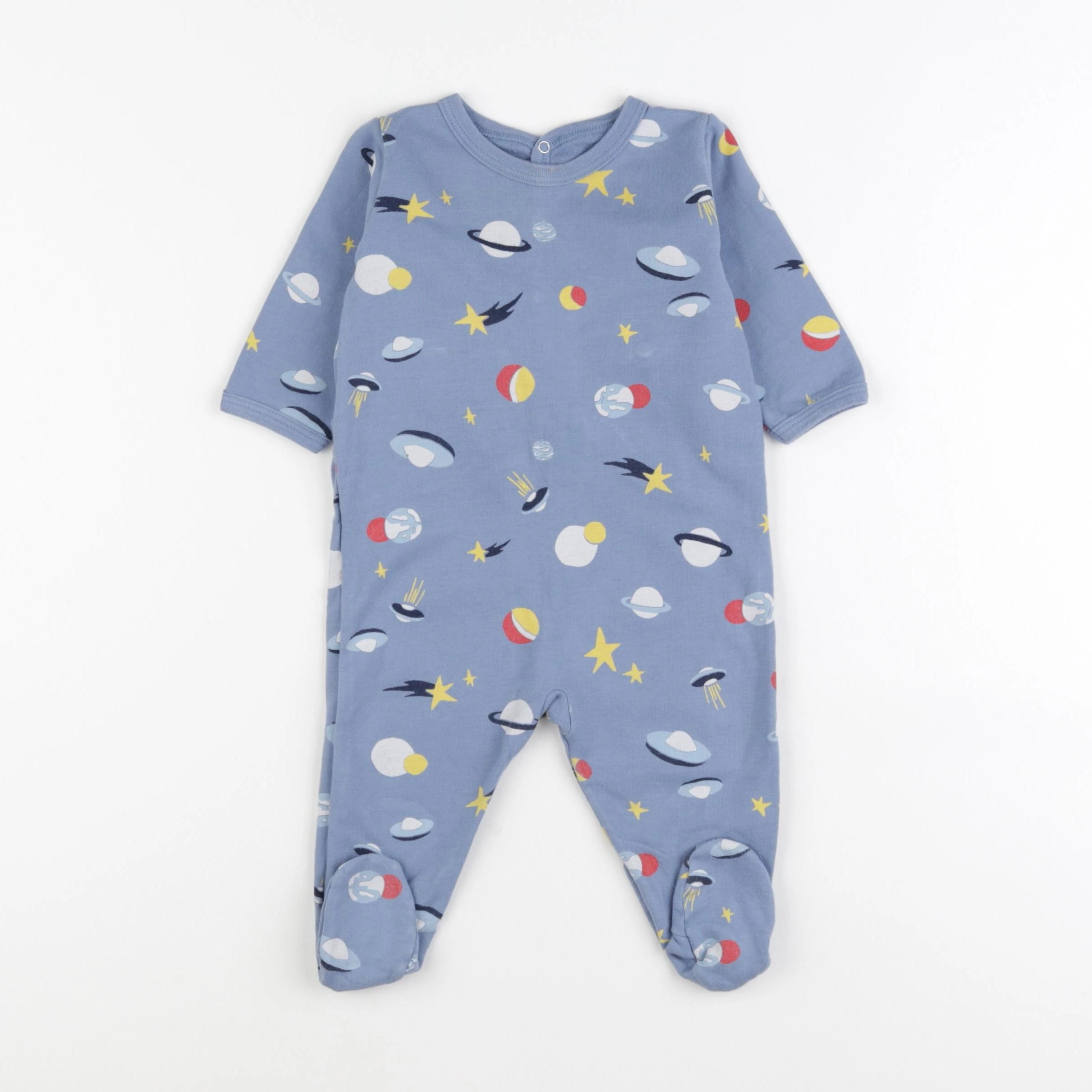 Petit Bateau - pyjama coton bleu - 6 mois