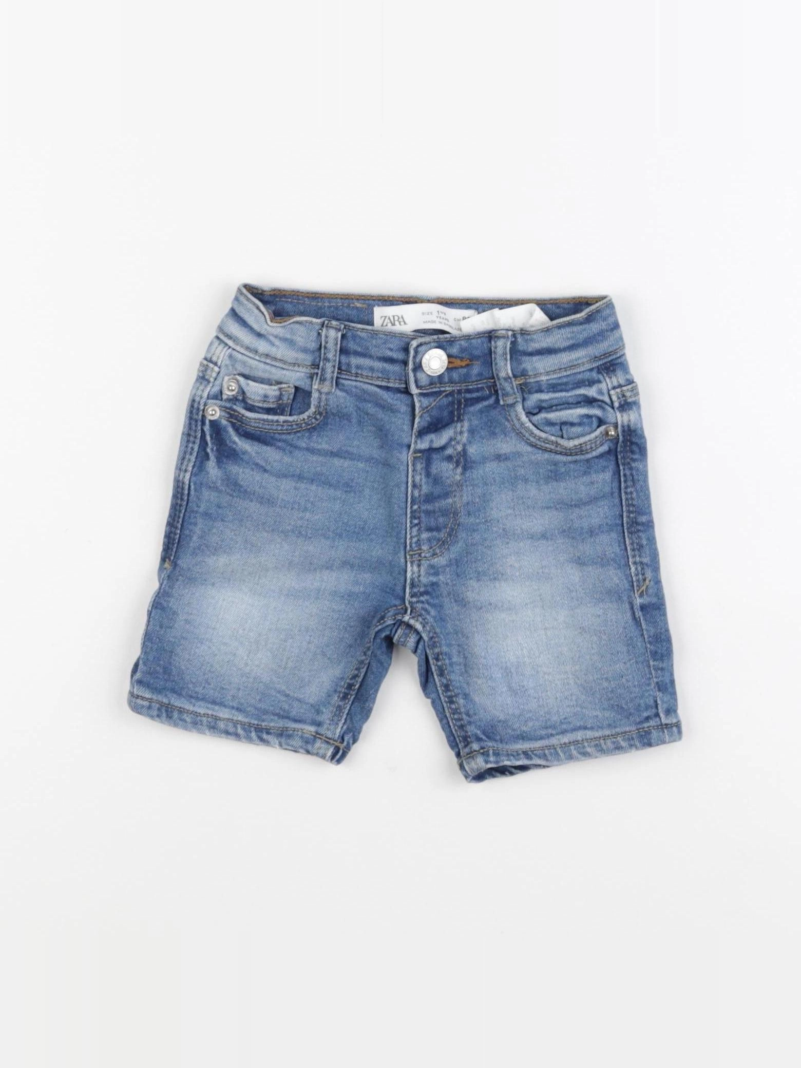 Zara - short bleu - 12/18 mois