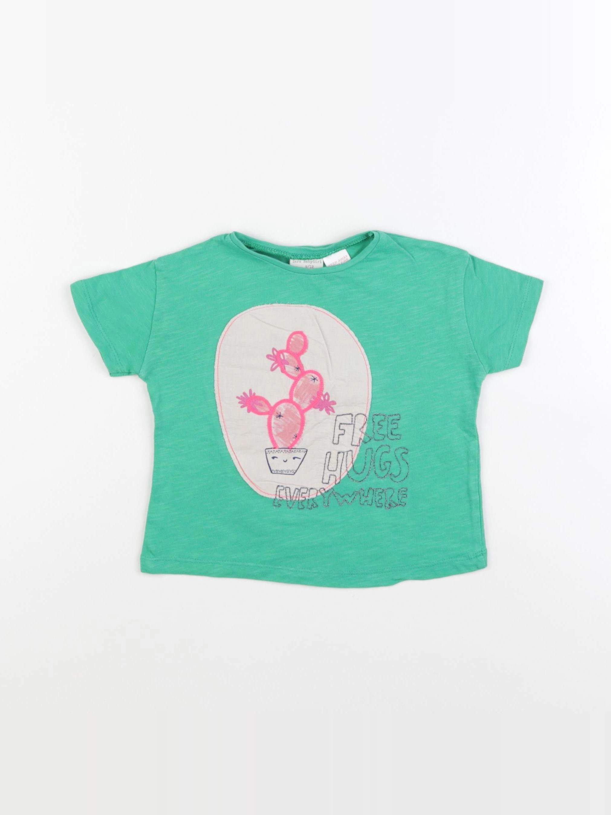Zara - tee-shirt vert - 9/12 mois
