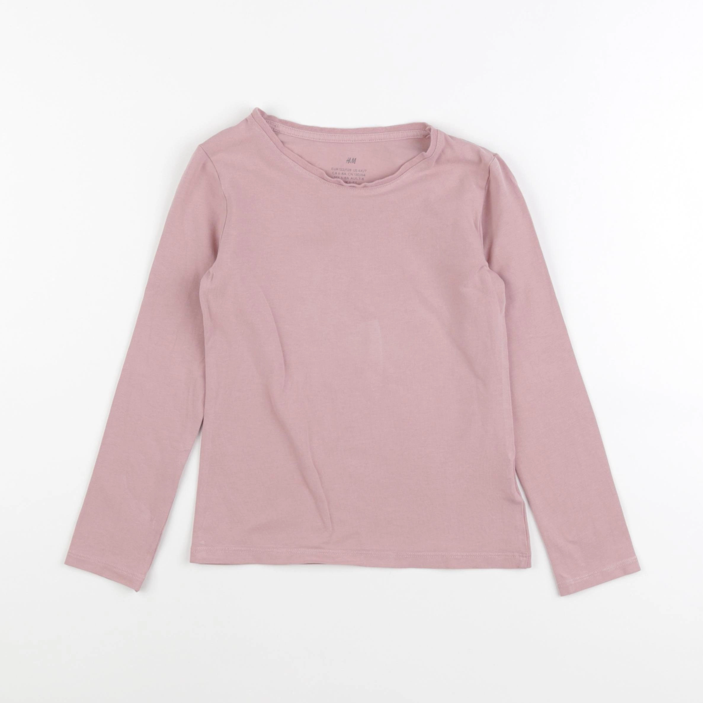 H&M - tee-shirt rose - 6/7 ans