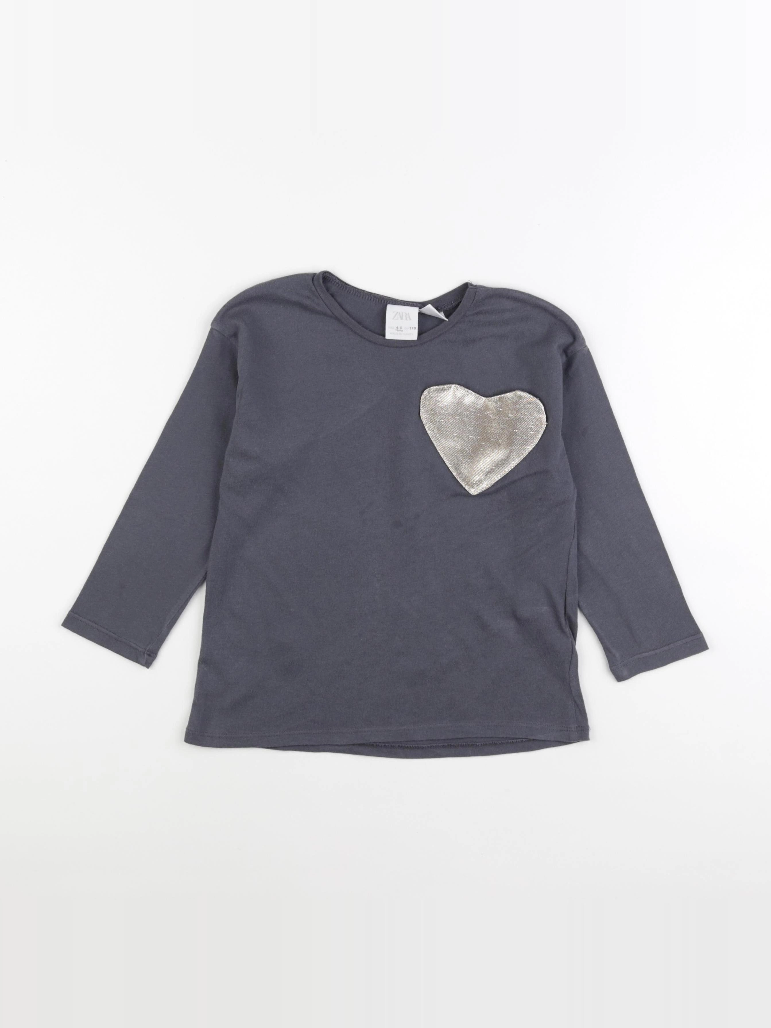 Zara - tee-shirt gris - 4/5 ans