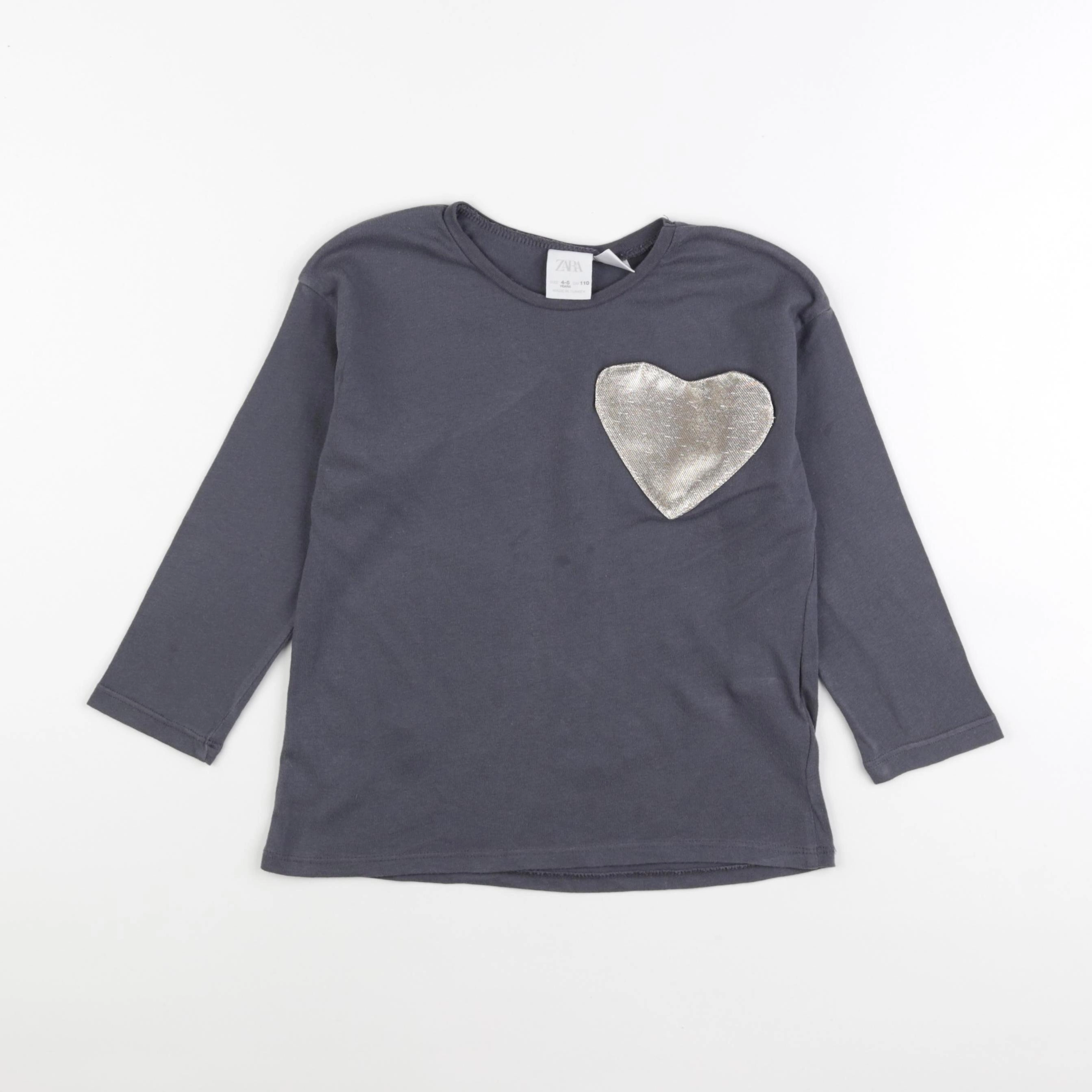 Zara - tee-shirt gris - 4/5 ans