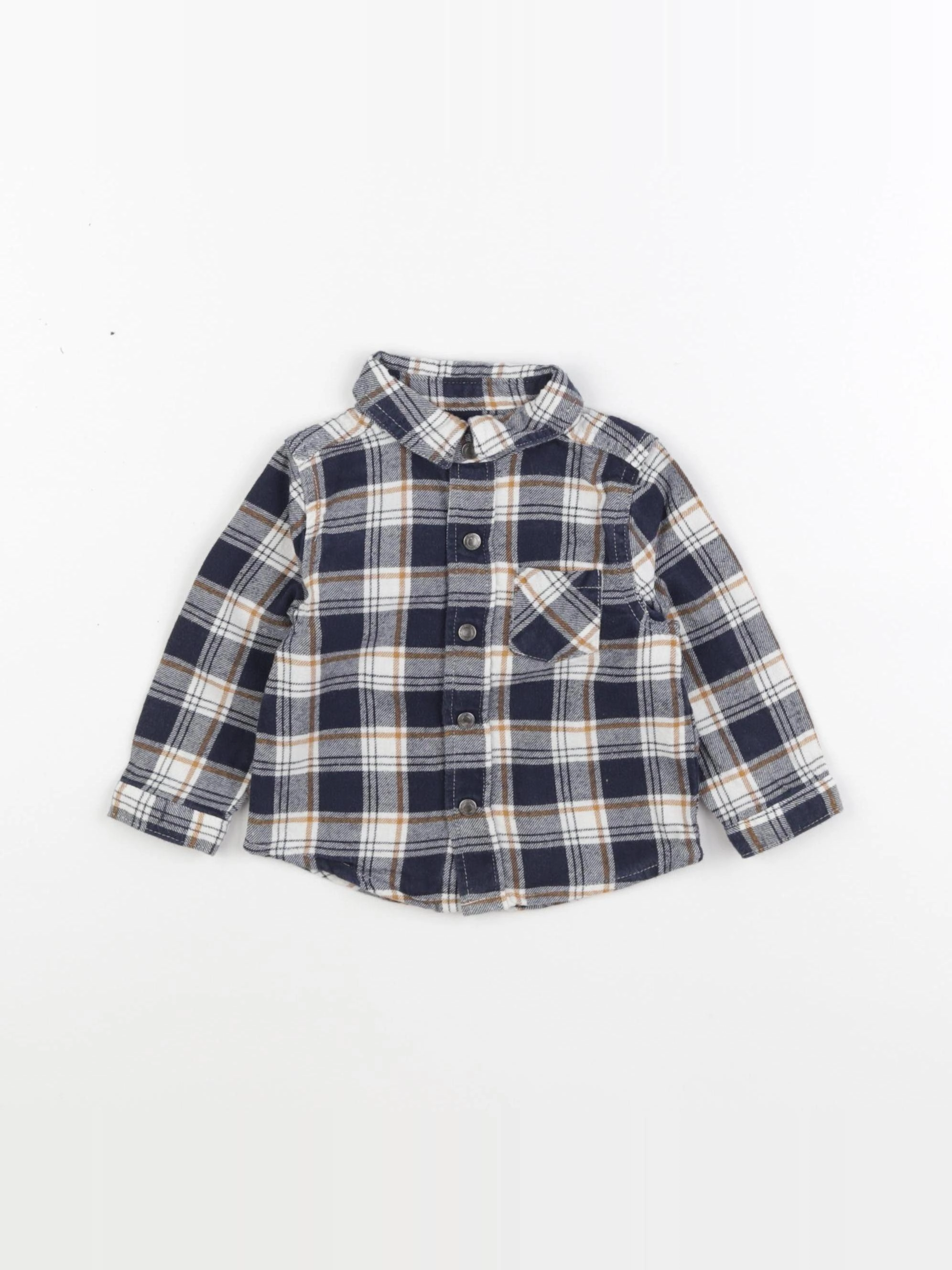 Vertbaudet - chemise bleu - 12 mois
