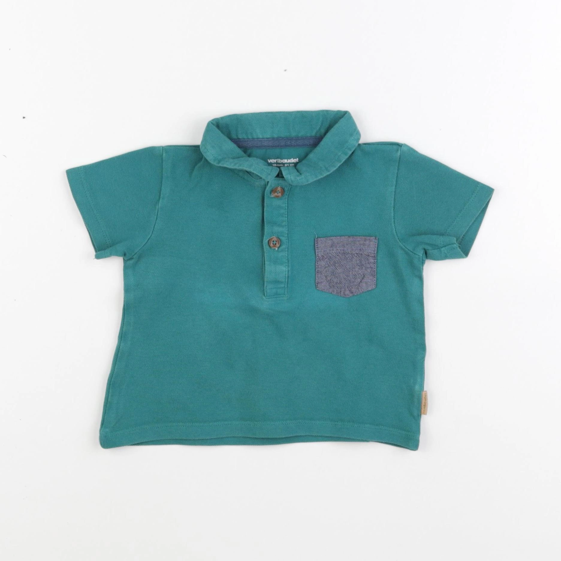 Vertbaudet - polo bleu - 18 mois