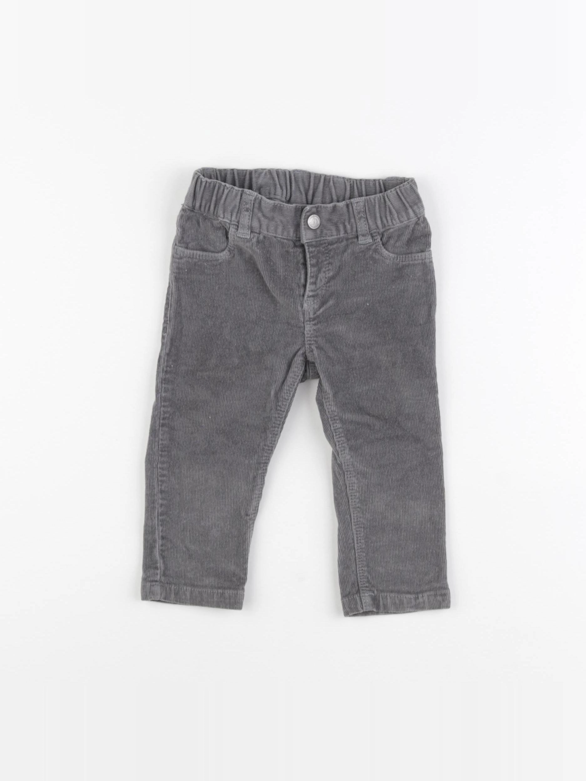 Petit Bateau - pantalon gris - 12 mois