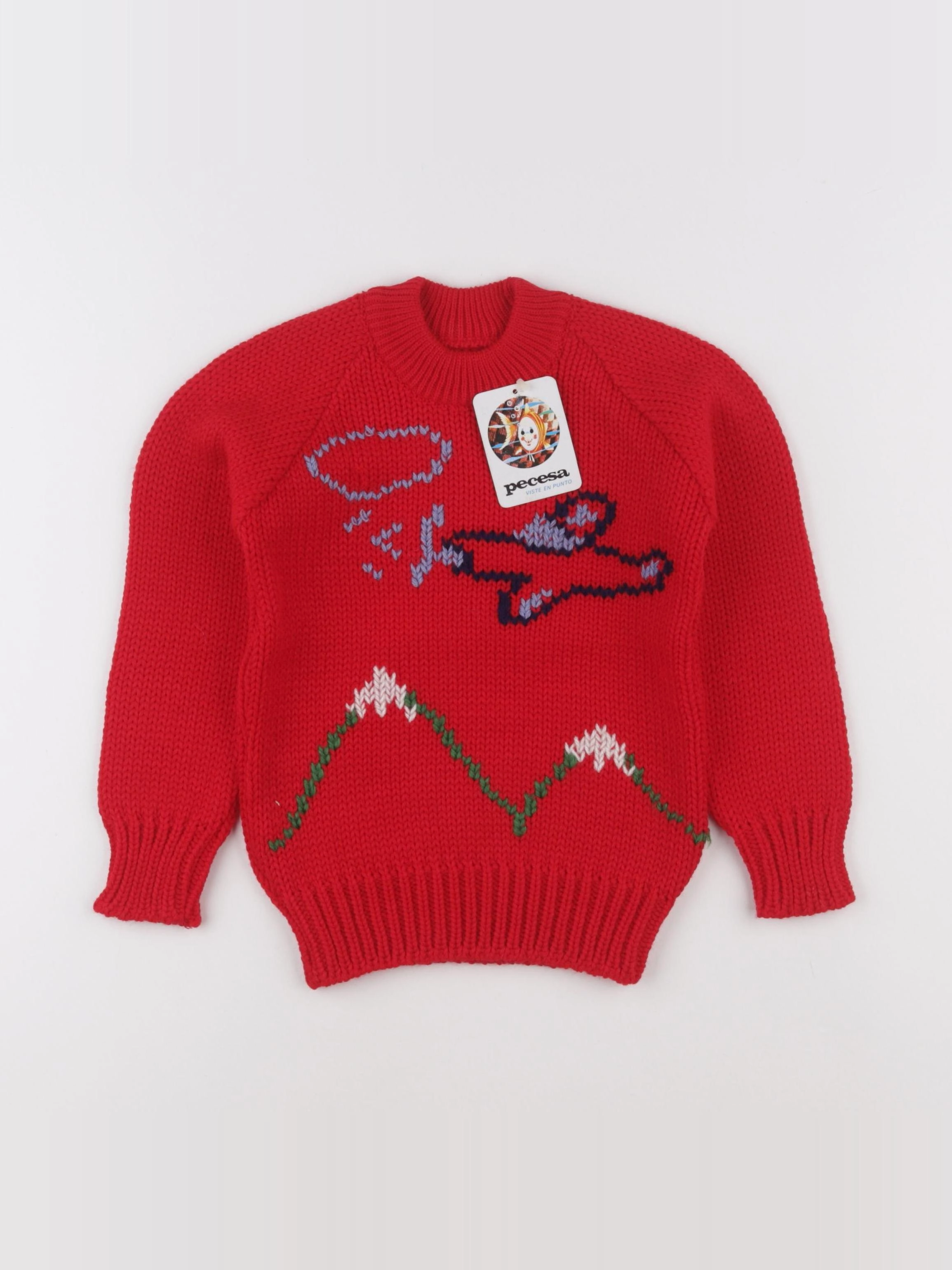 Vintage - pull rouge - 6 ans