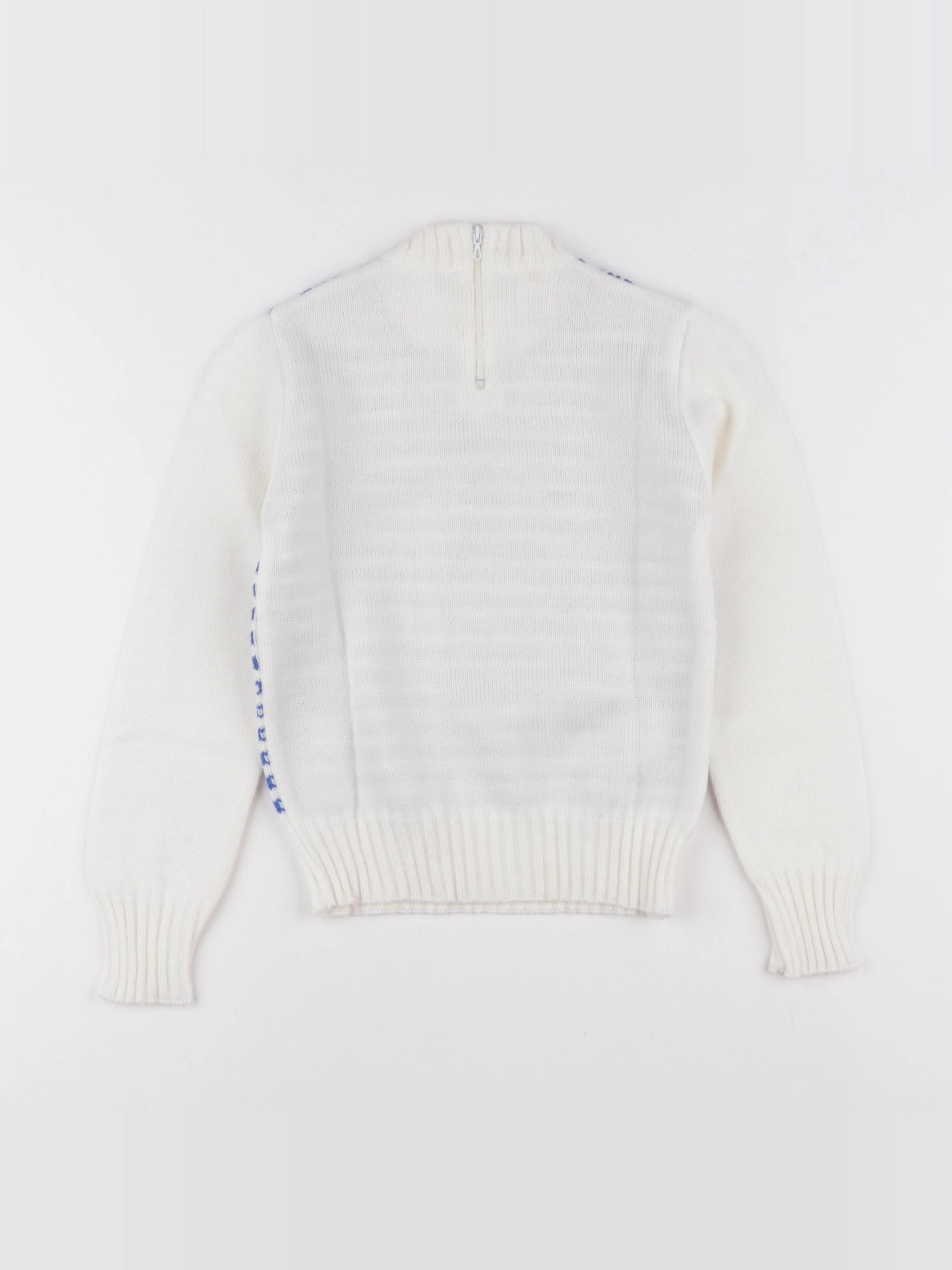 Vintage - pull bleu, blanc - 6 ans