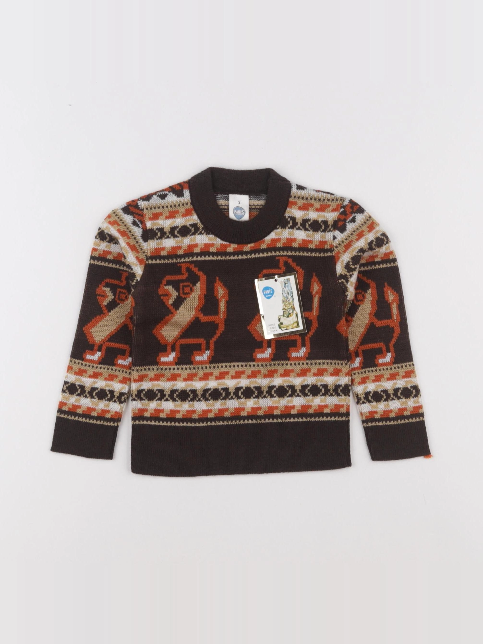 Vintage - pull marron - 2 ans