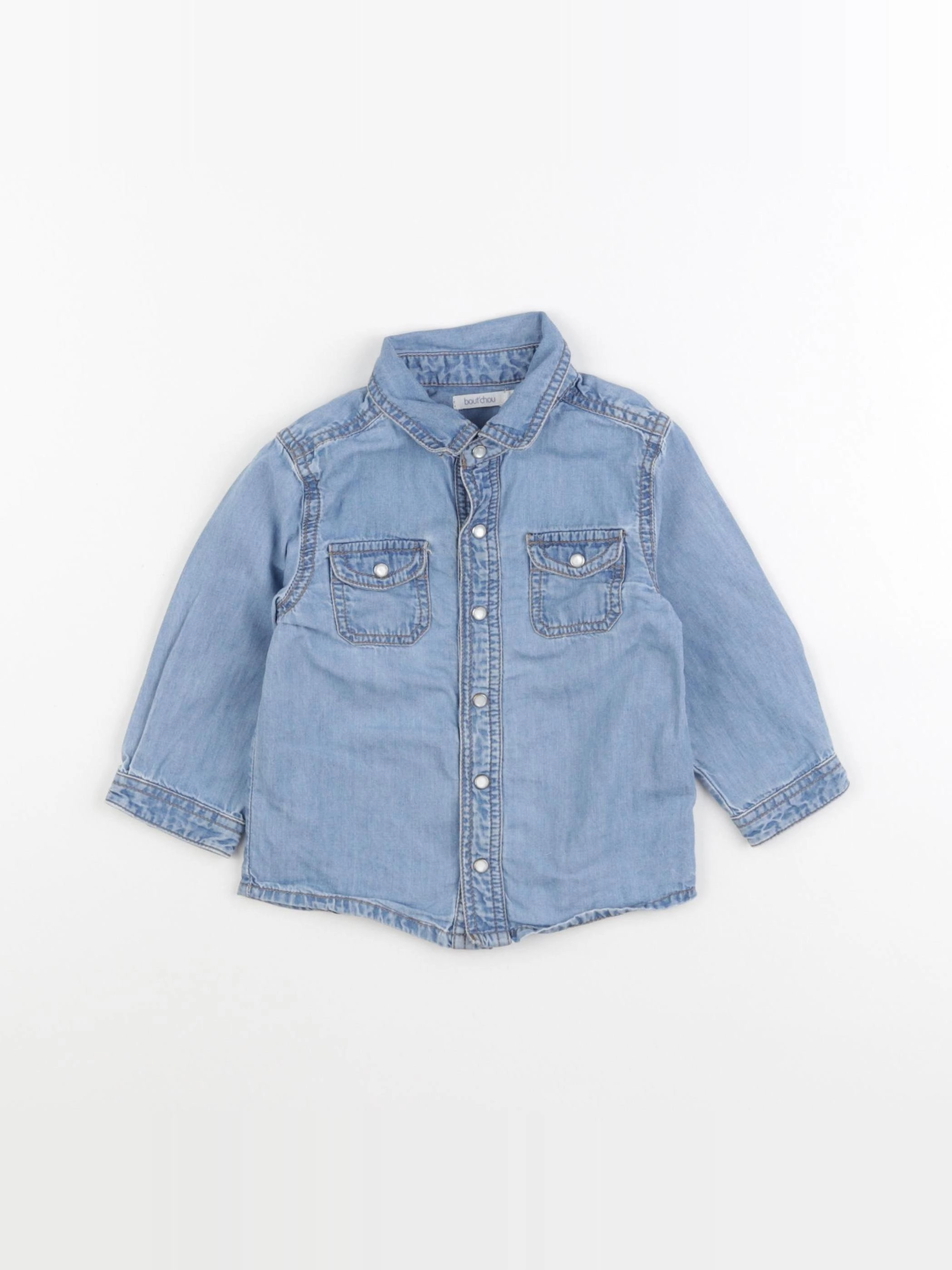 Boutchou - chemise bleu - 12 mois