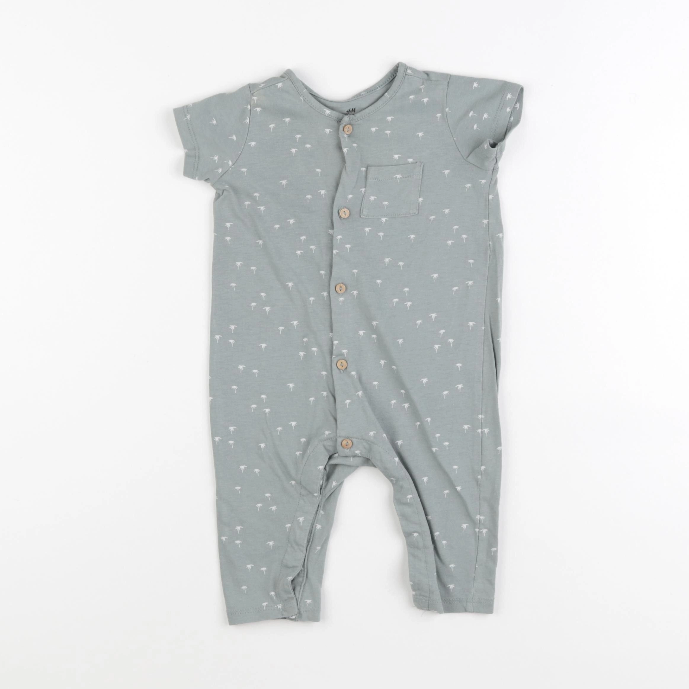 H&M - pyjama coton vert - 6 mois