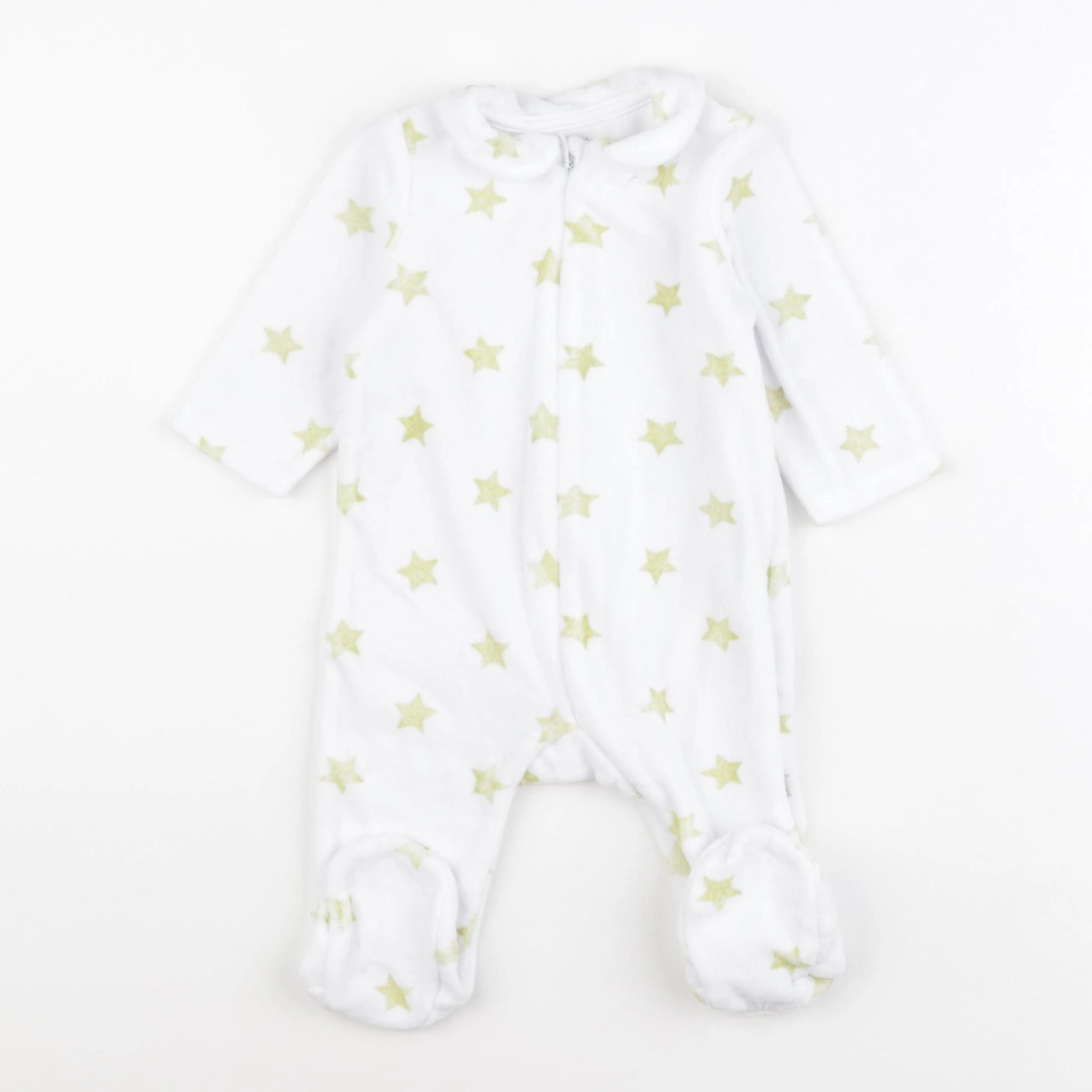 Cadet Rousselle - pyjama velours blanc - 3 mois