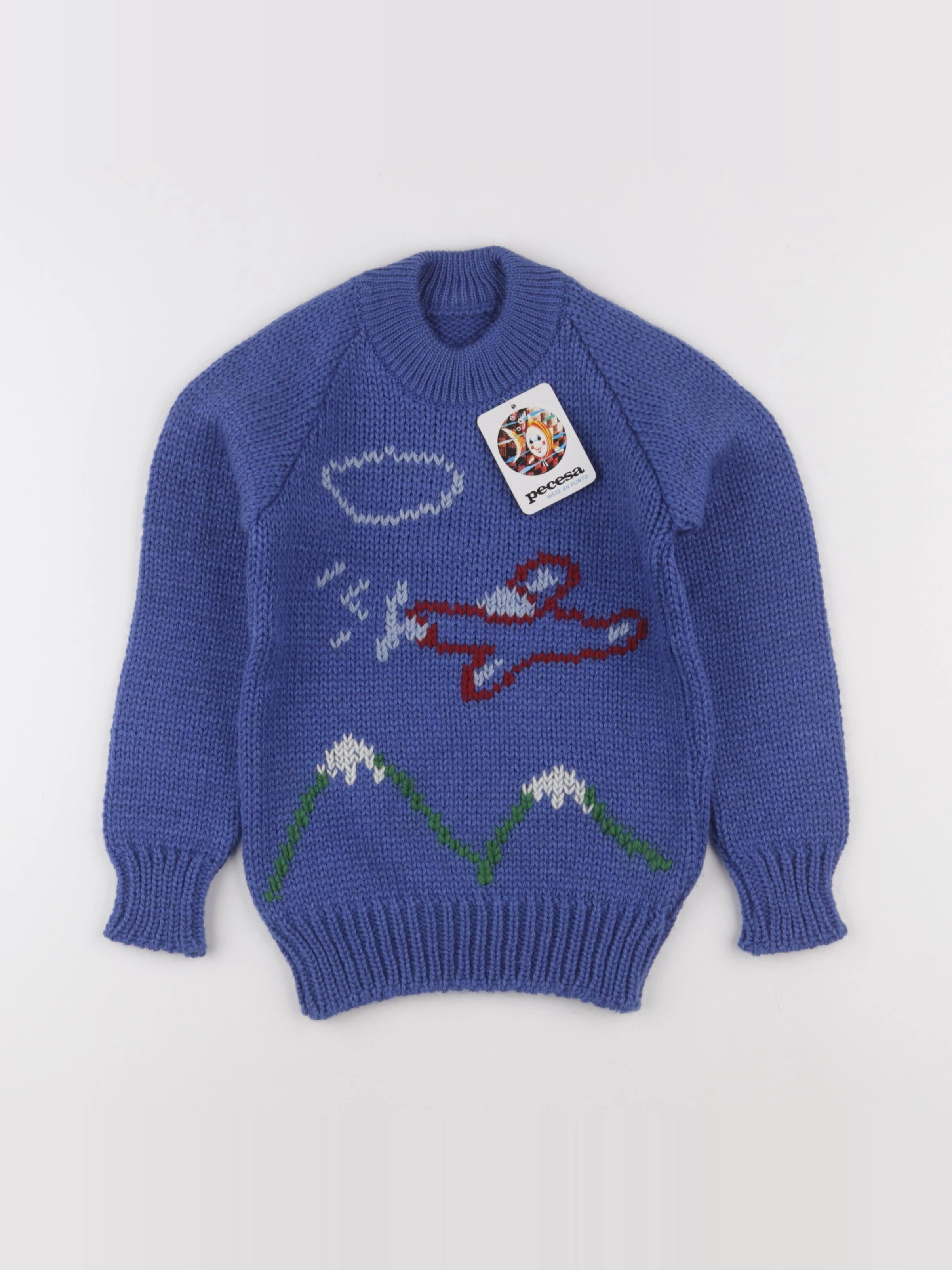 Vintage - pull bleu - 8 ans