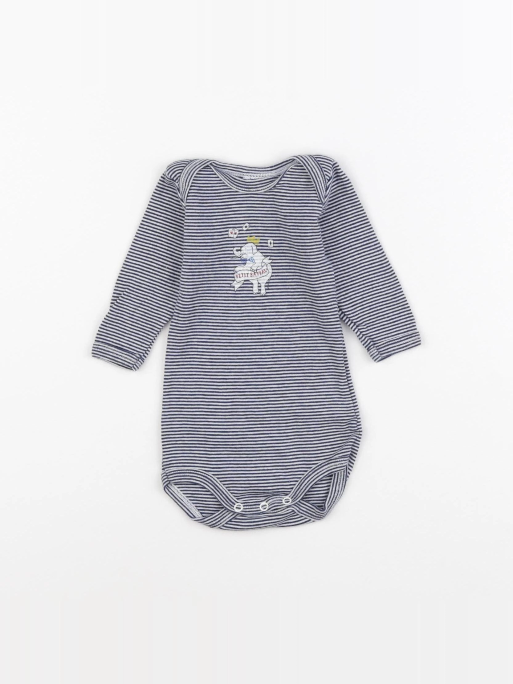 Petit Bateau - body bleu - 3 mois
