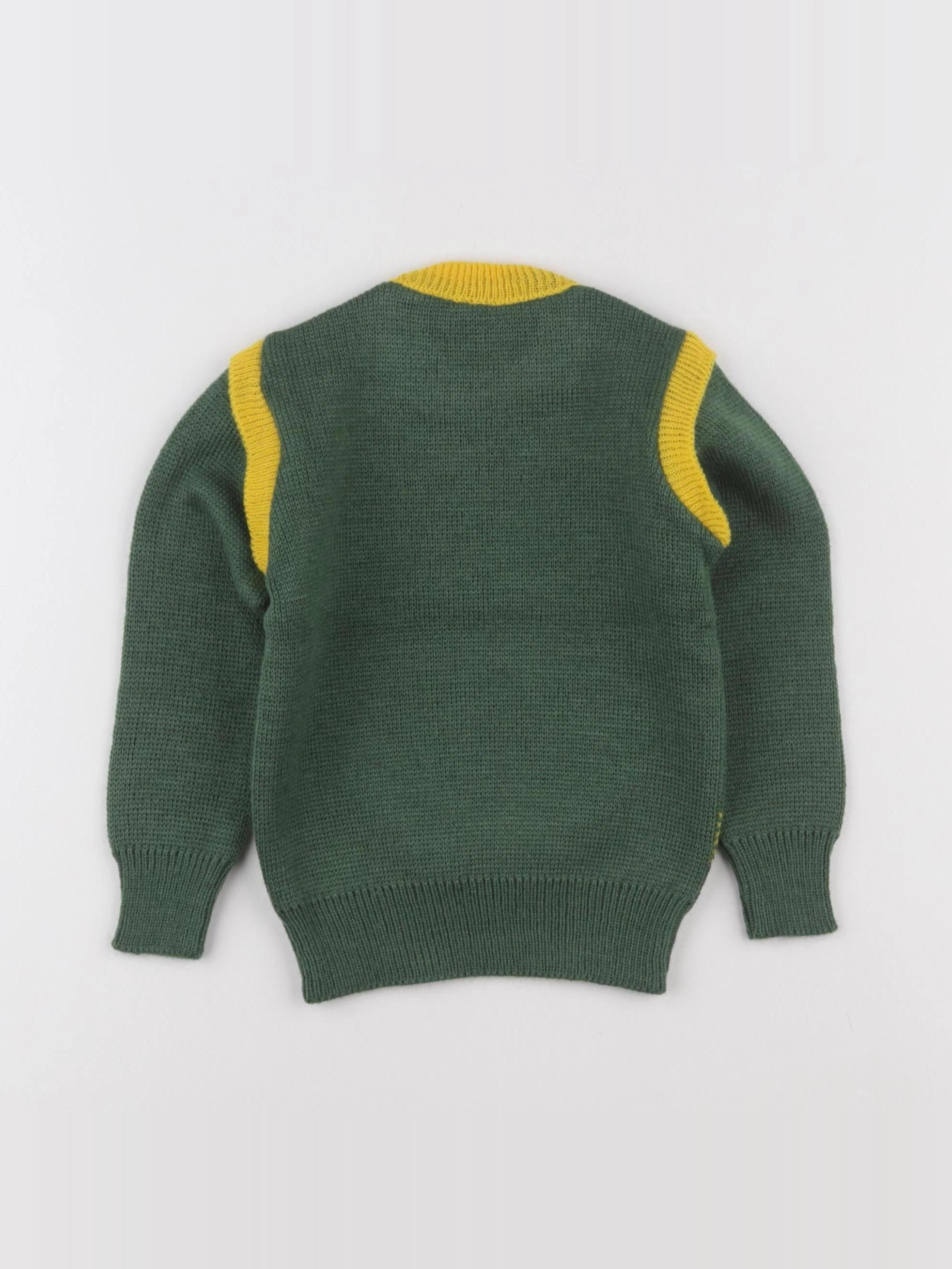 Vintage - pull jaune, vert - 2 ans
