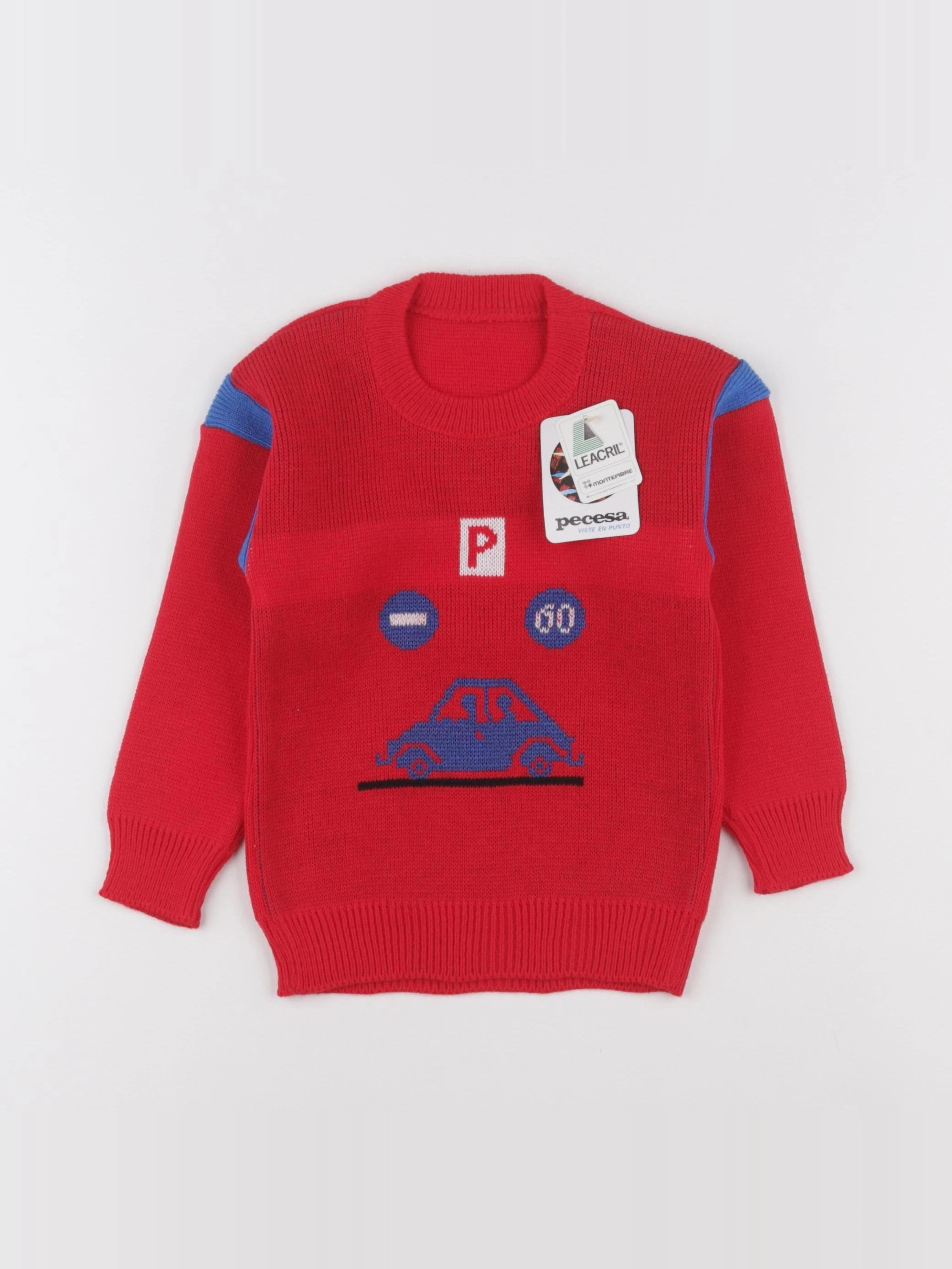 Vintage - pull rouge - 2 ans