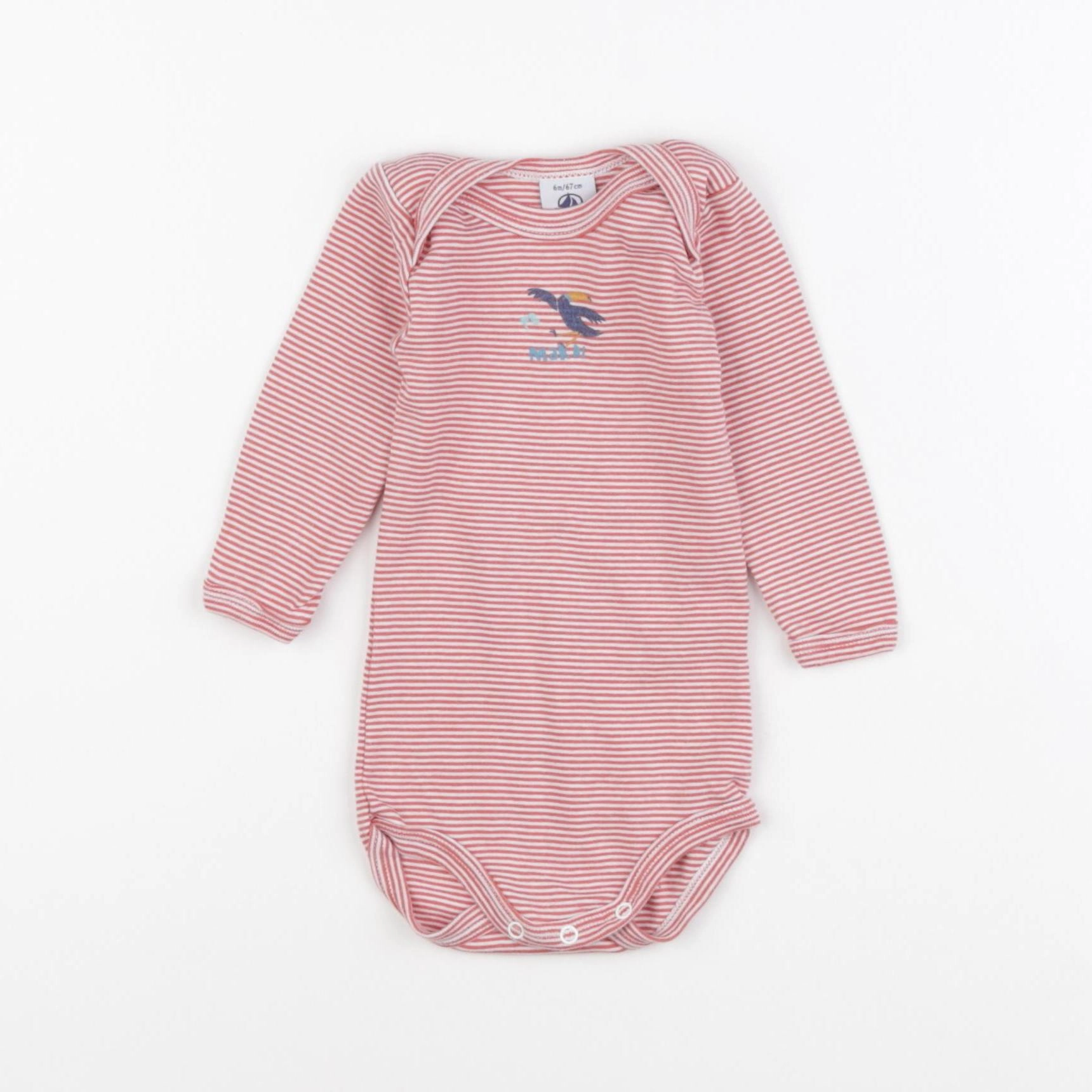 Petit Bateau - body rouge - 6 mois