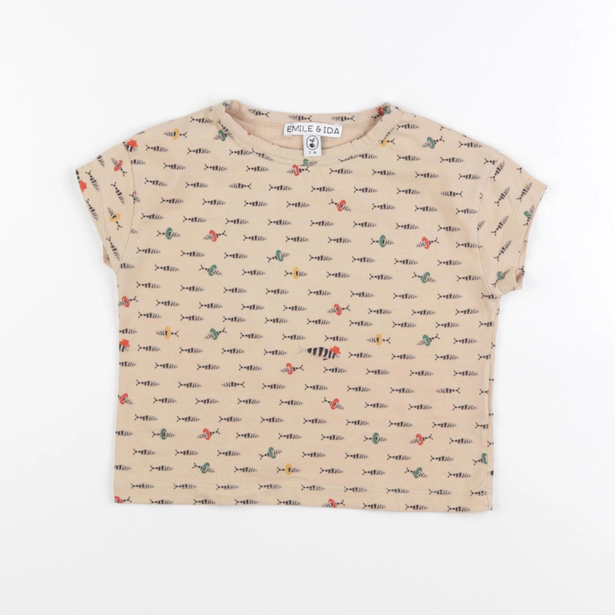 Emile et Ida - tee-shirt beige - 2 ans