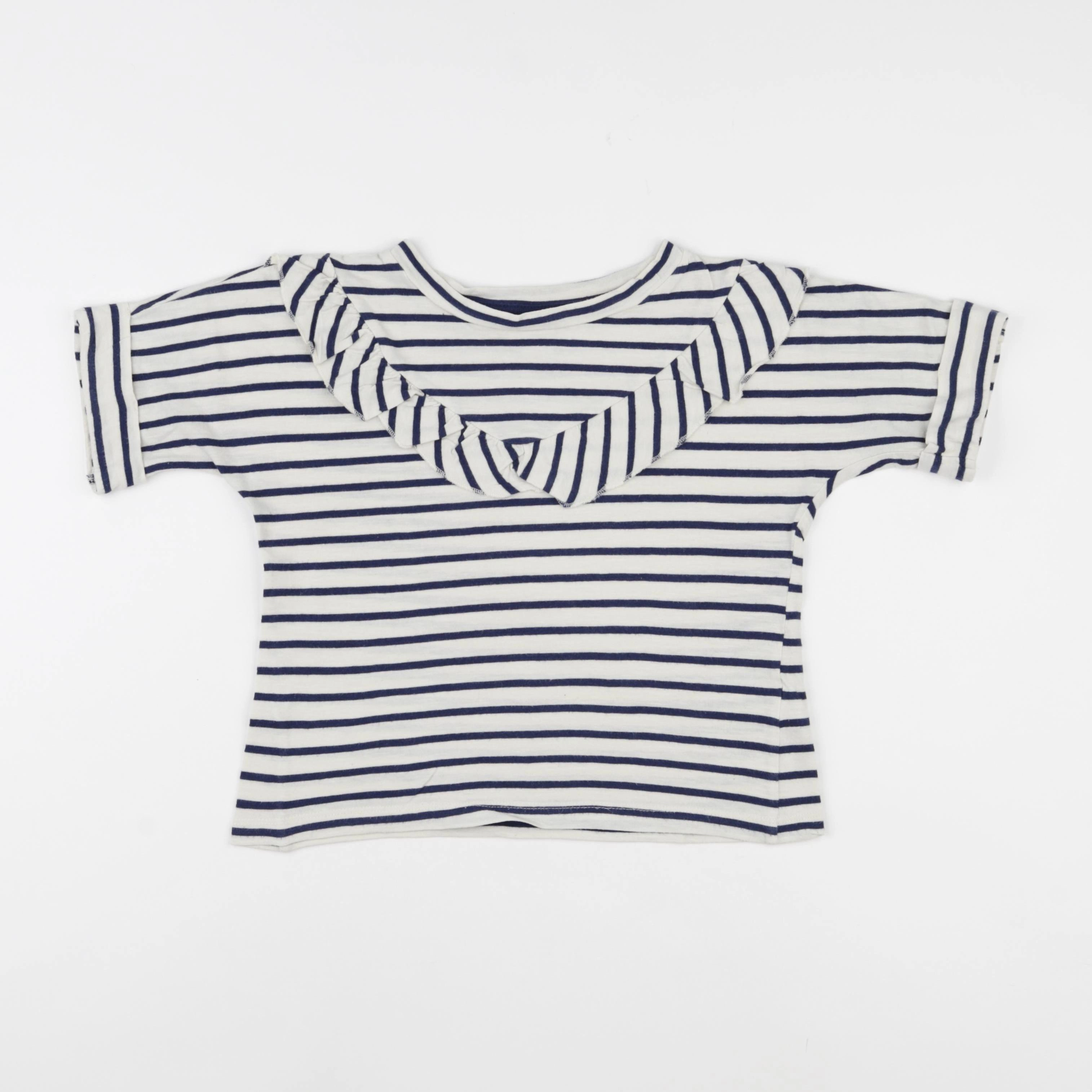 Petit Bateau - tee-shirt blanc, bleu - 8 ans