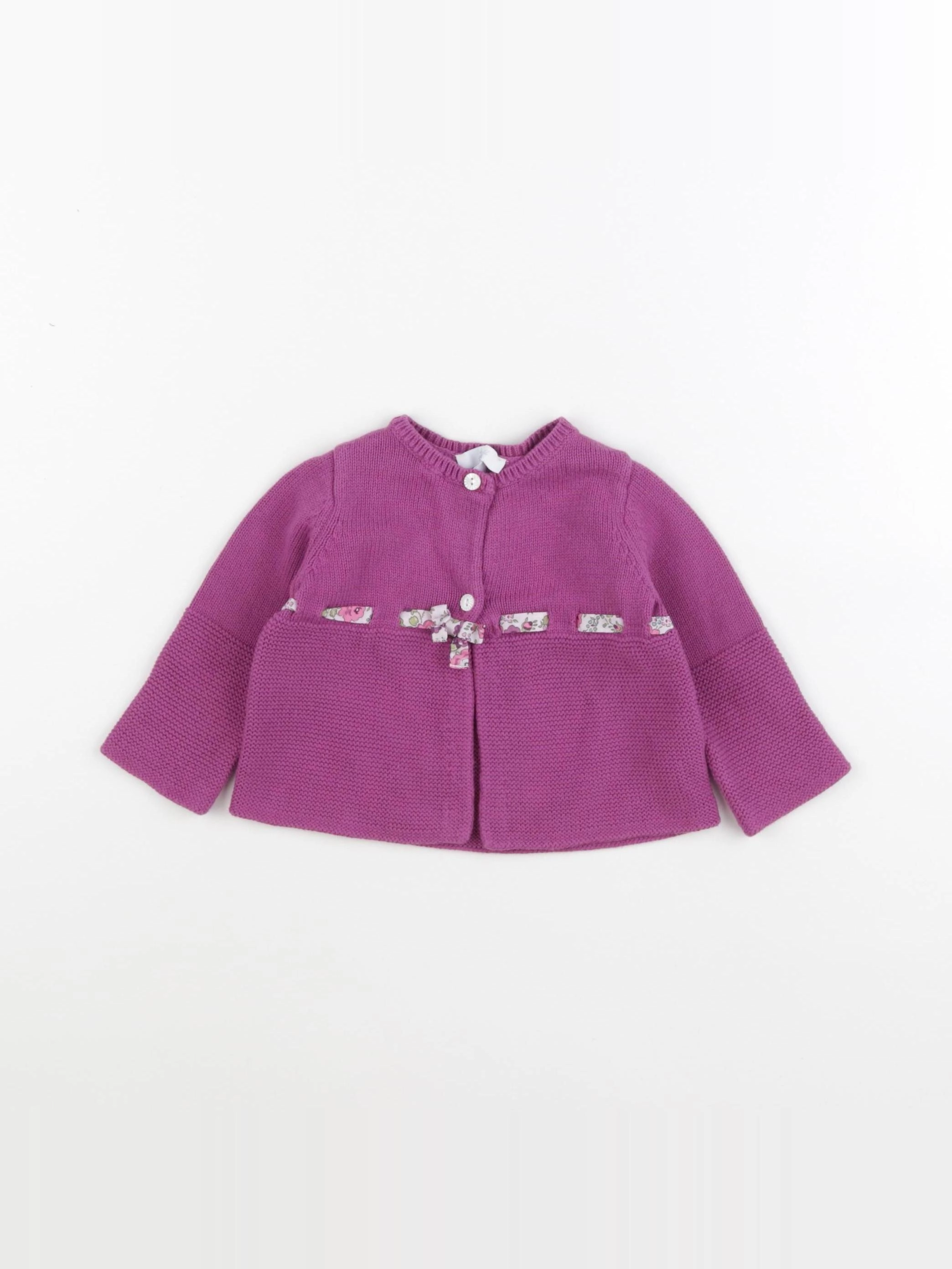 Jacadi - gilet violet - 6 mois