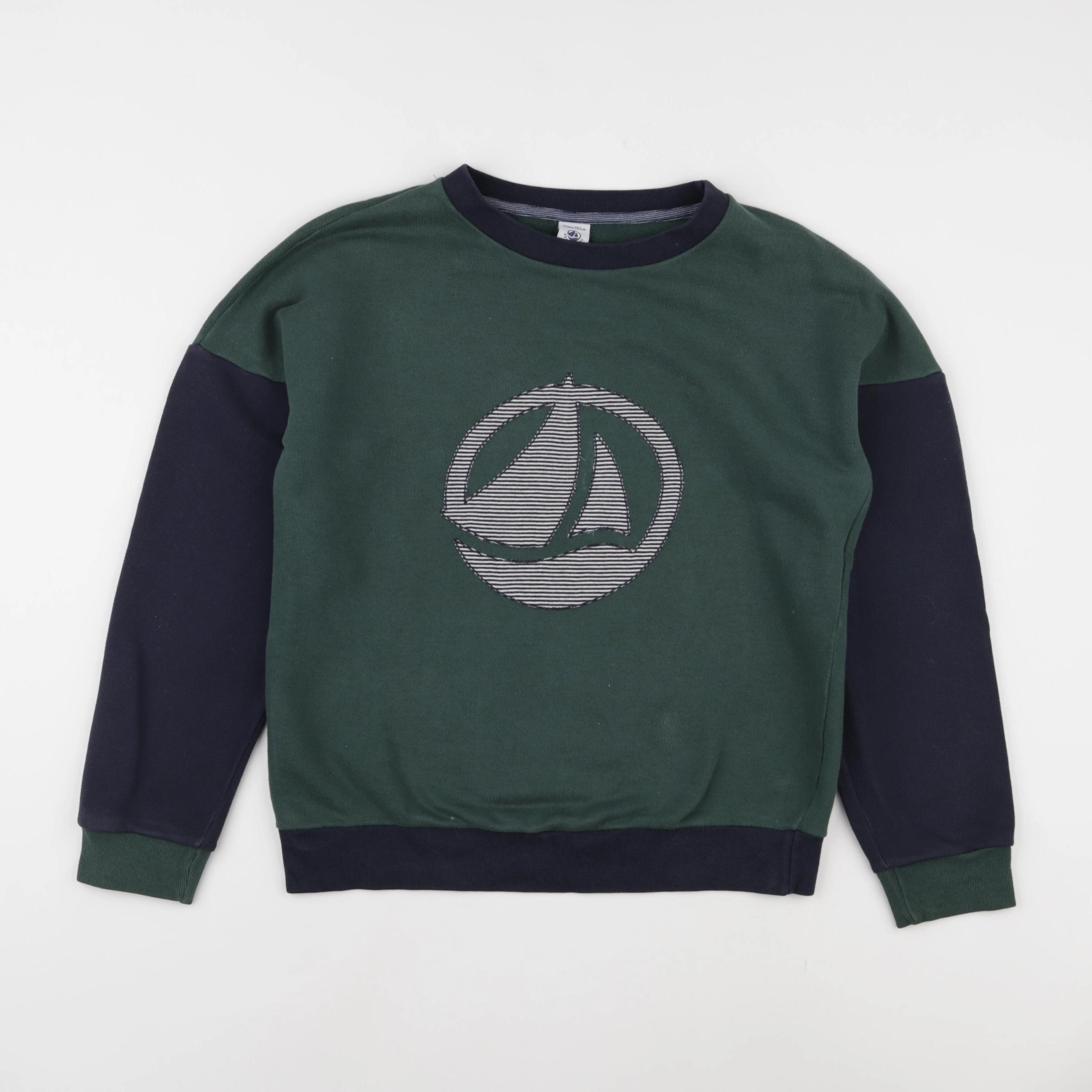 Petit Bateau - sweat vert - 12 ans