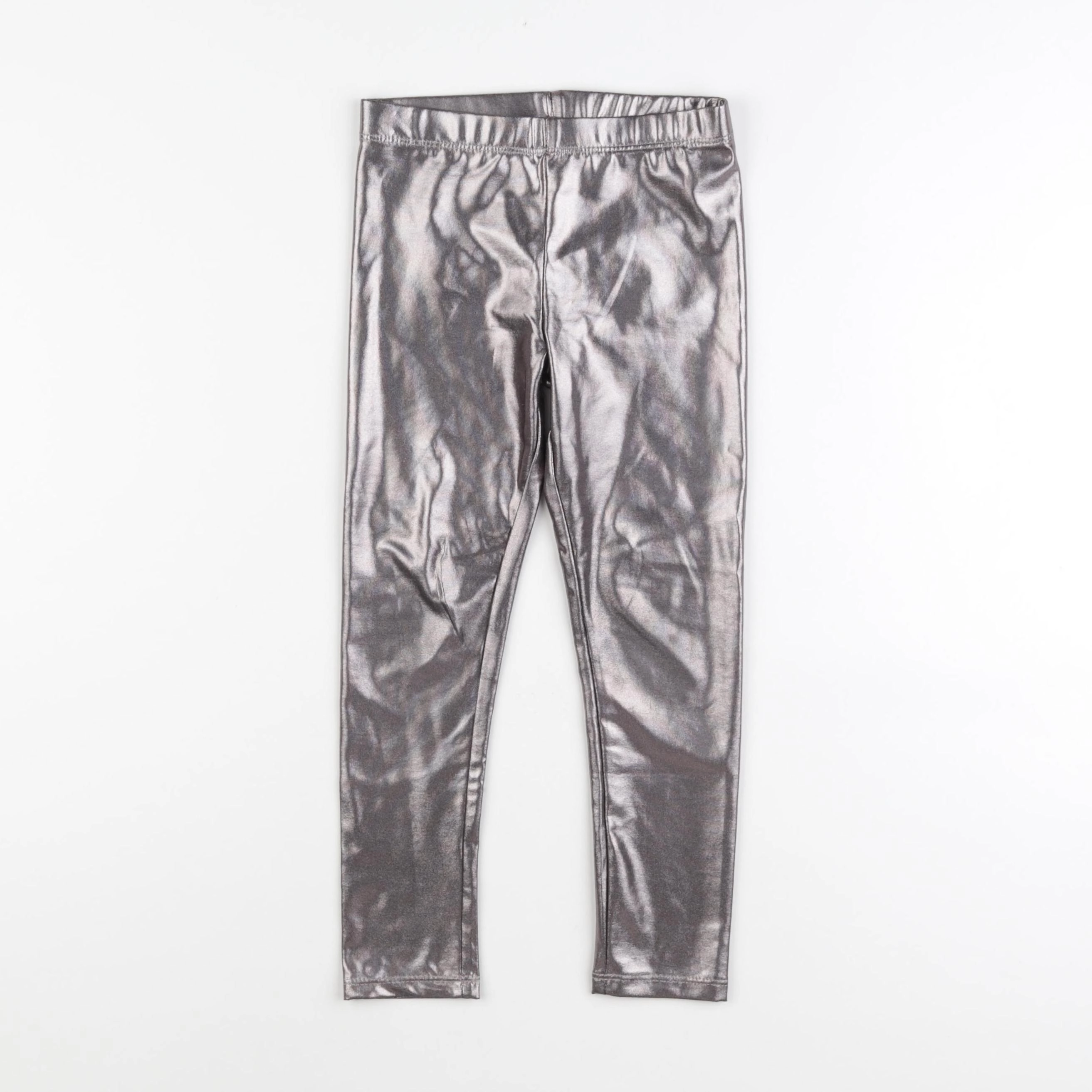 H&M - legging argent - 4/5 ans