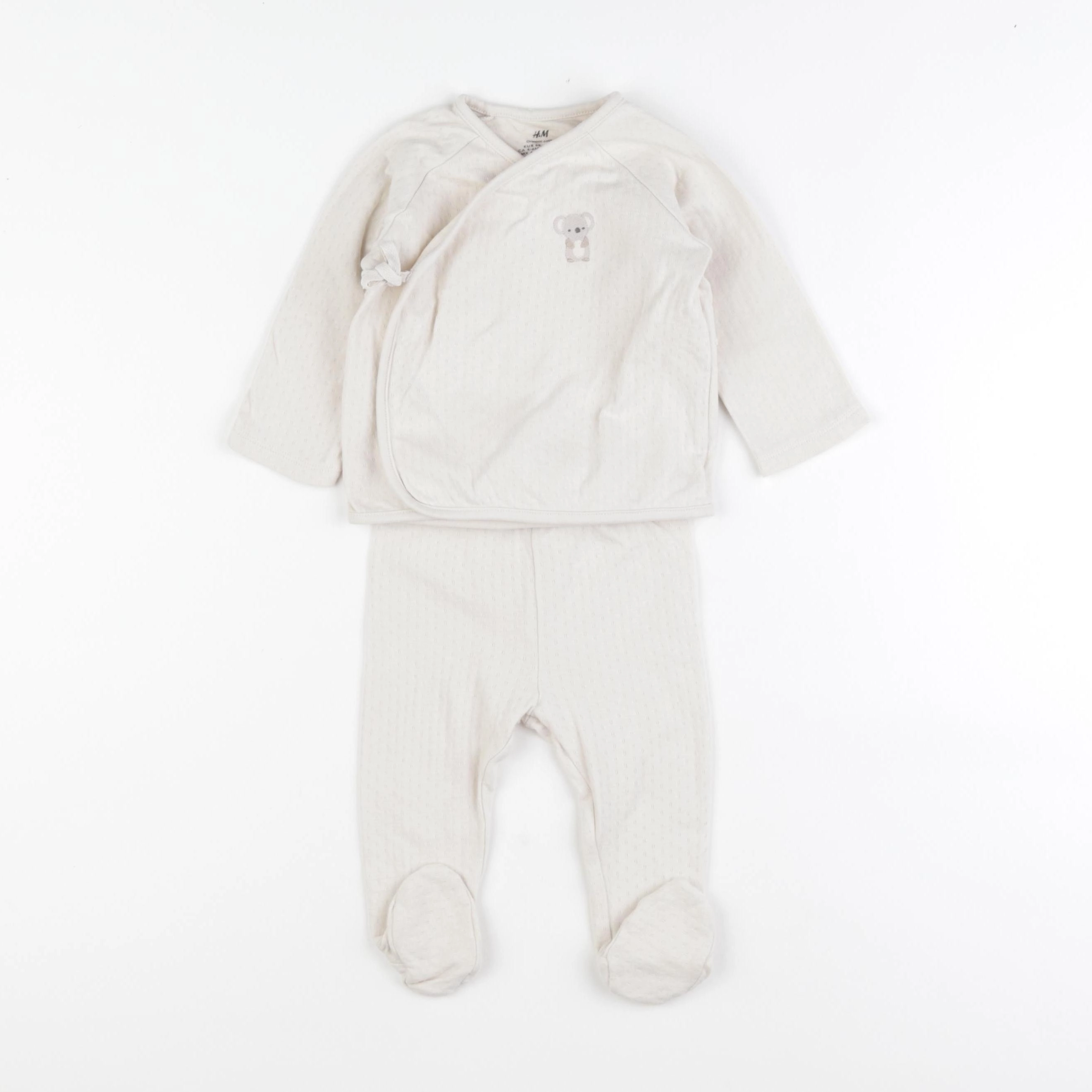 H&M - pyjama coton beige - 3/6 mois