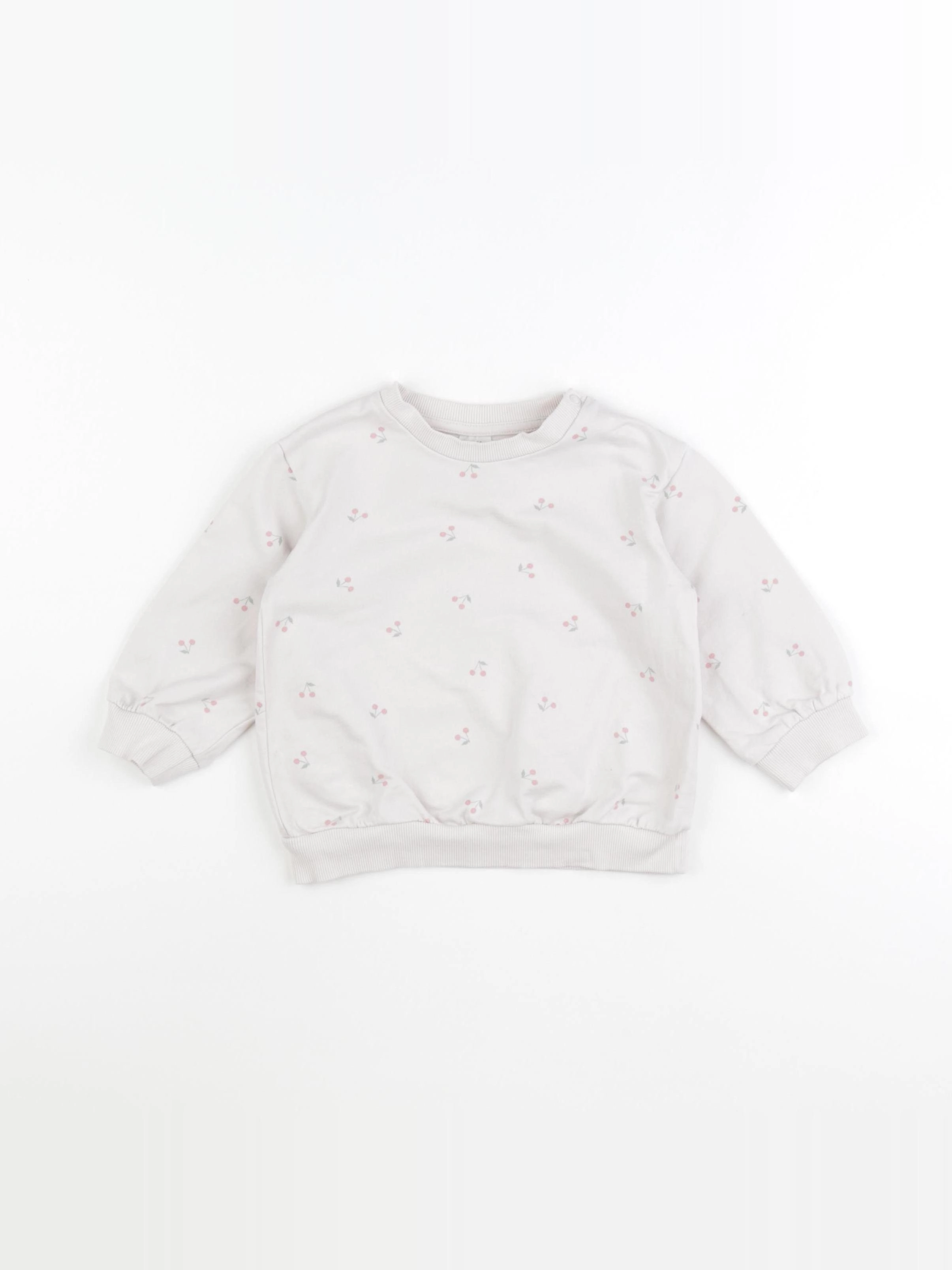 H&M - sweat blanc - 9/12 mois