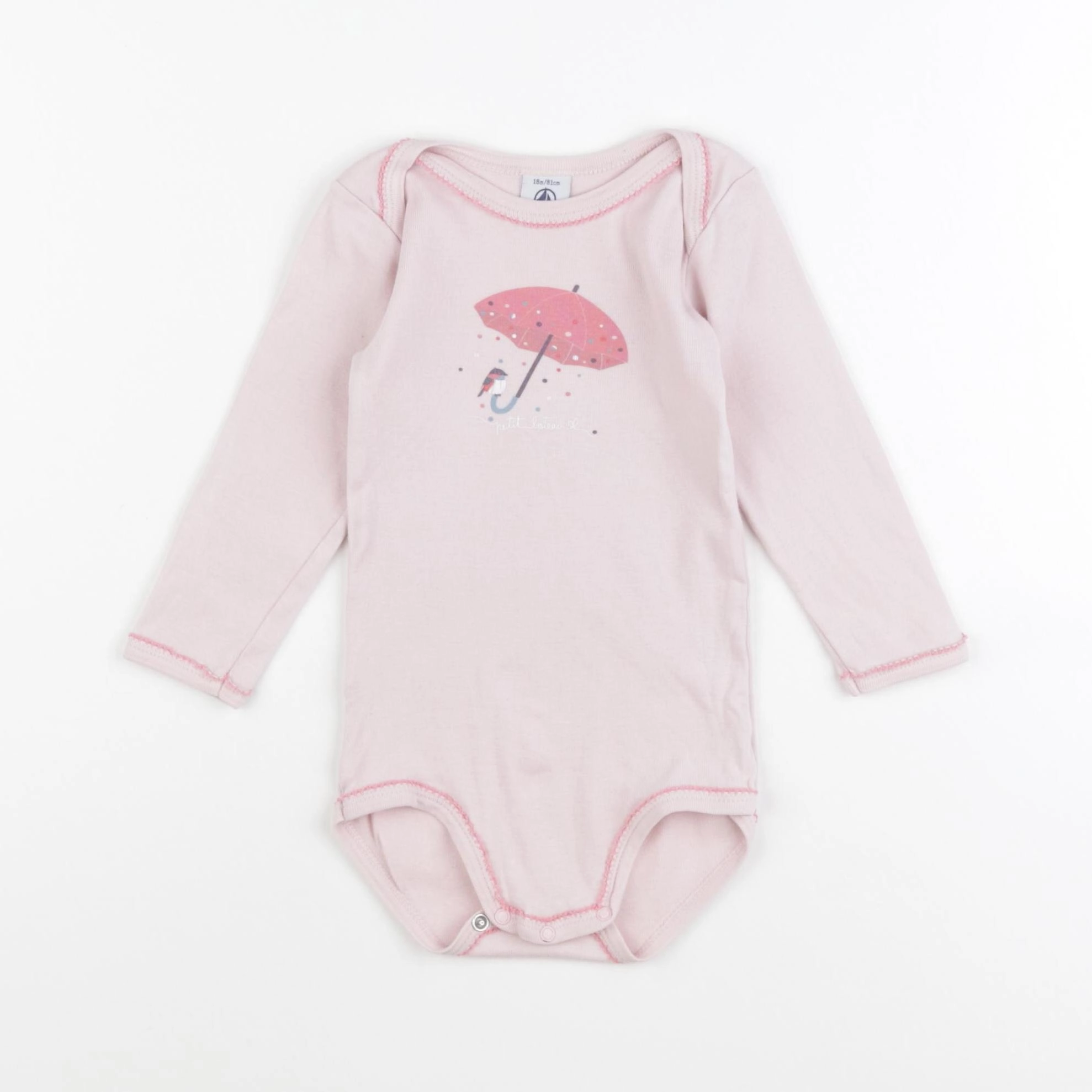 Petit Bateau - body rose - 18 mois