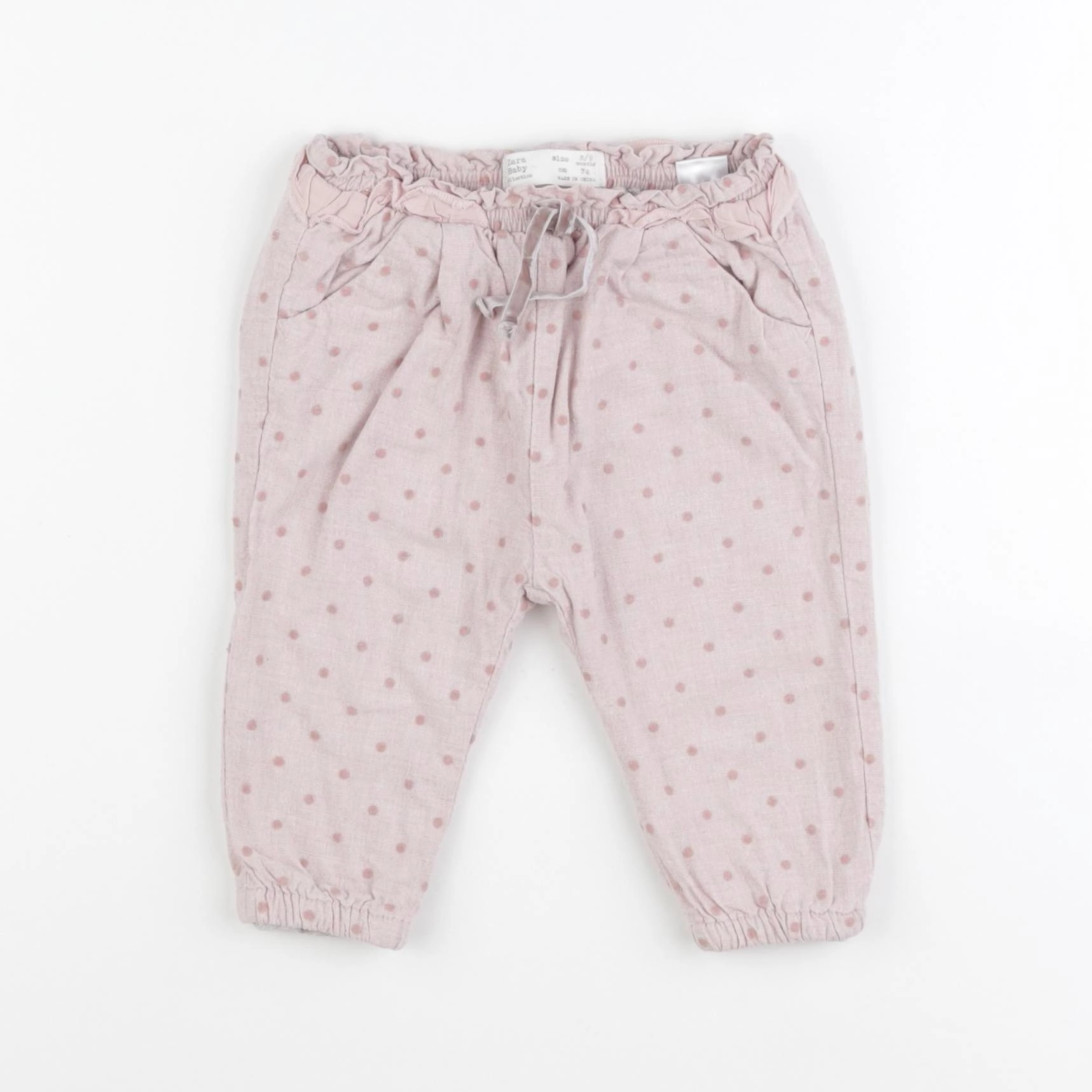 Zara - pantalon doublé rose - 6/9 mois