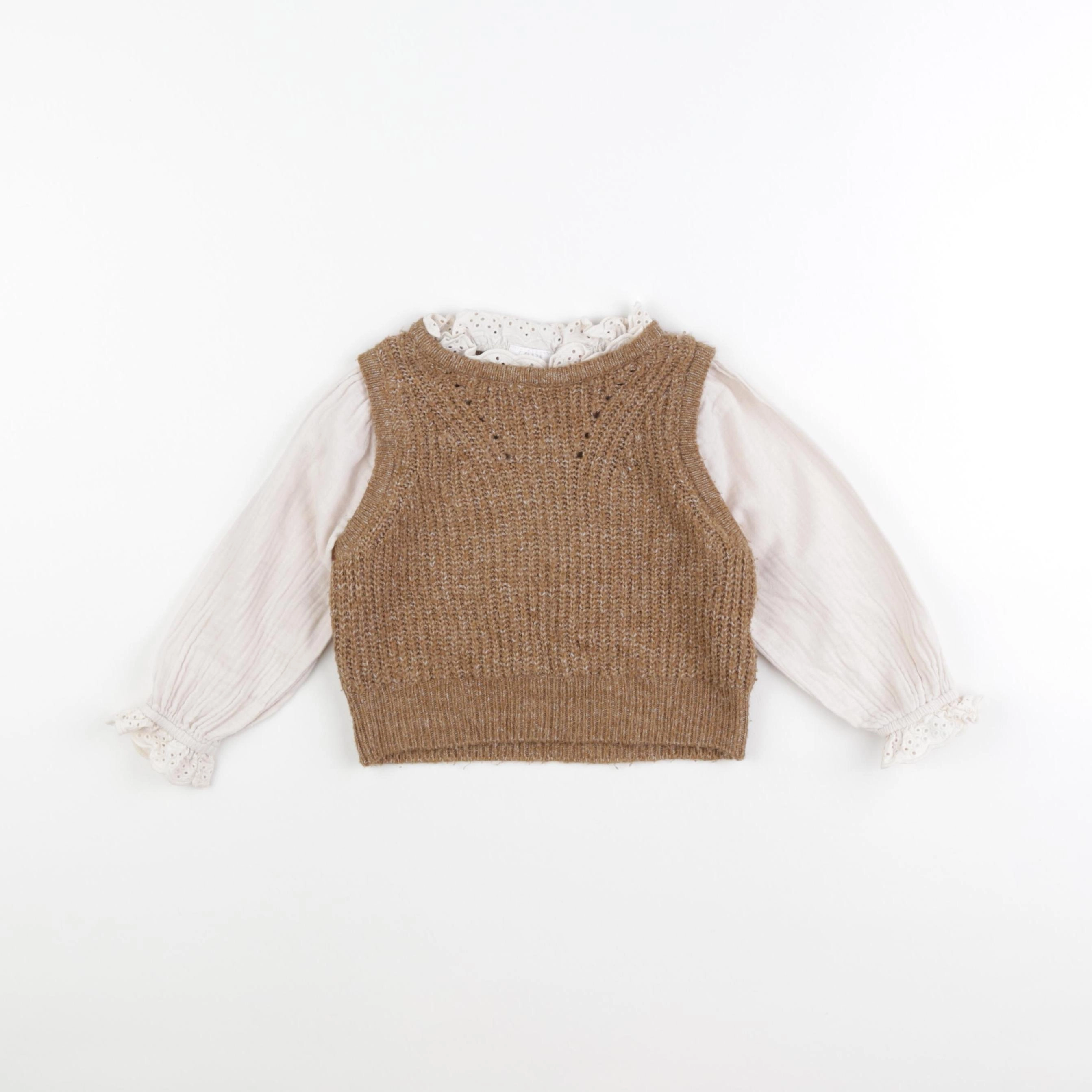 Zara - pull marron - 9/12 mois