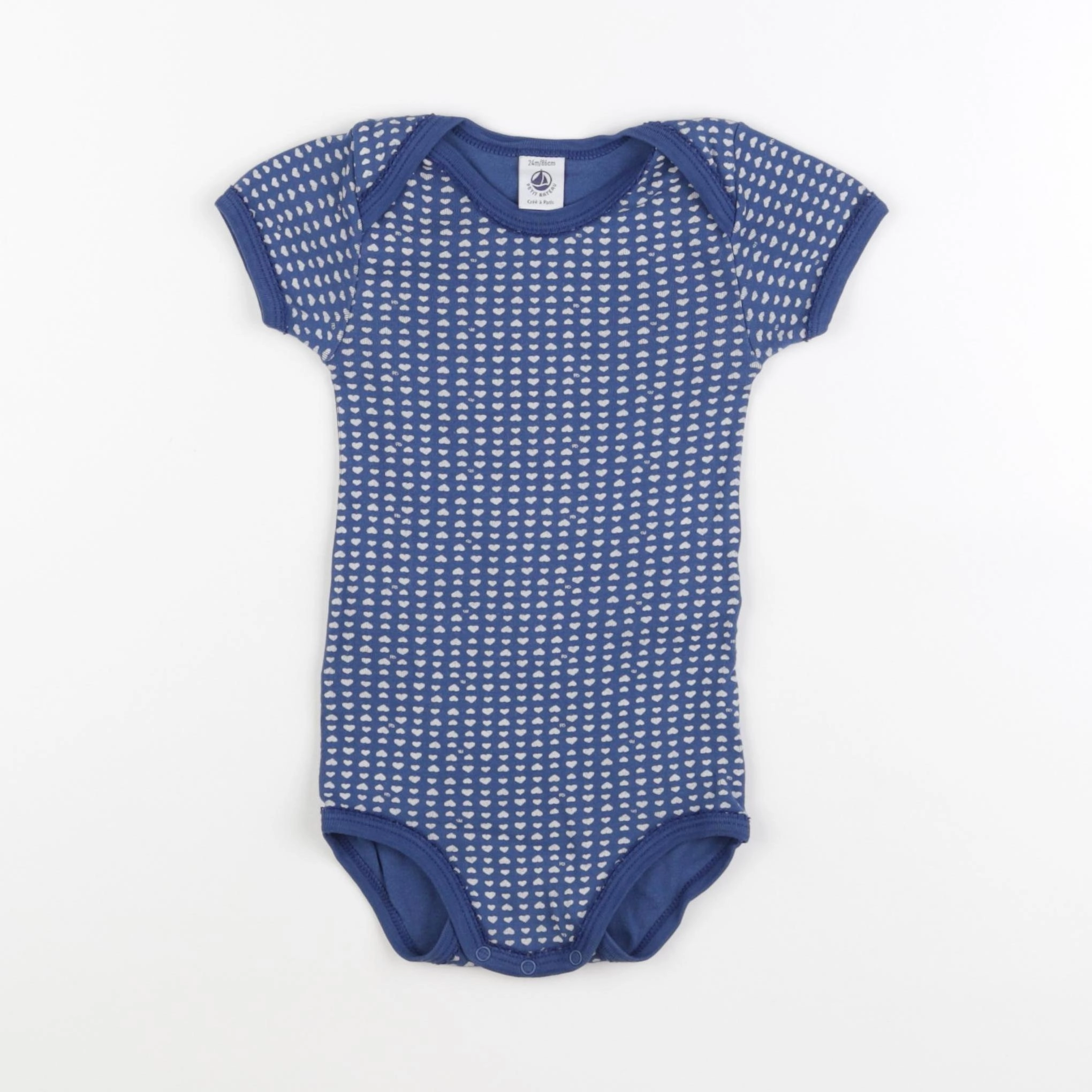Petit Bateau - body bleu - 24 mois