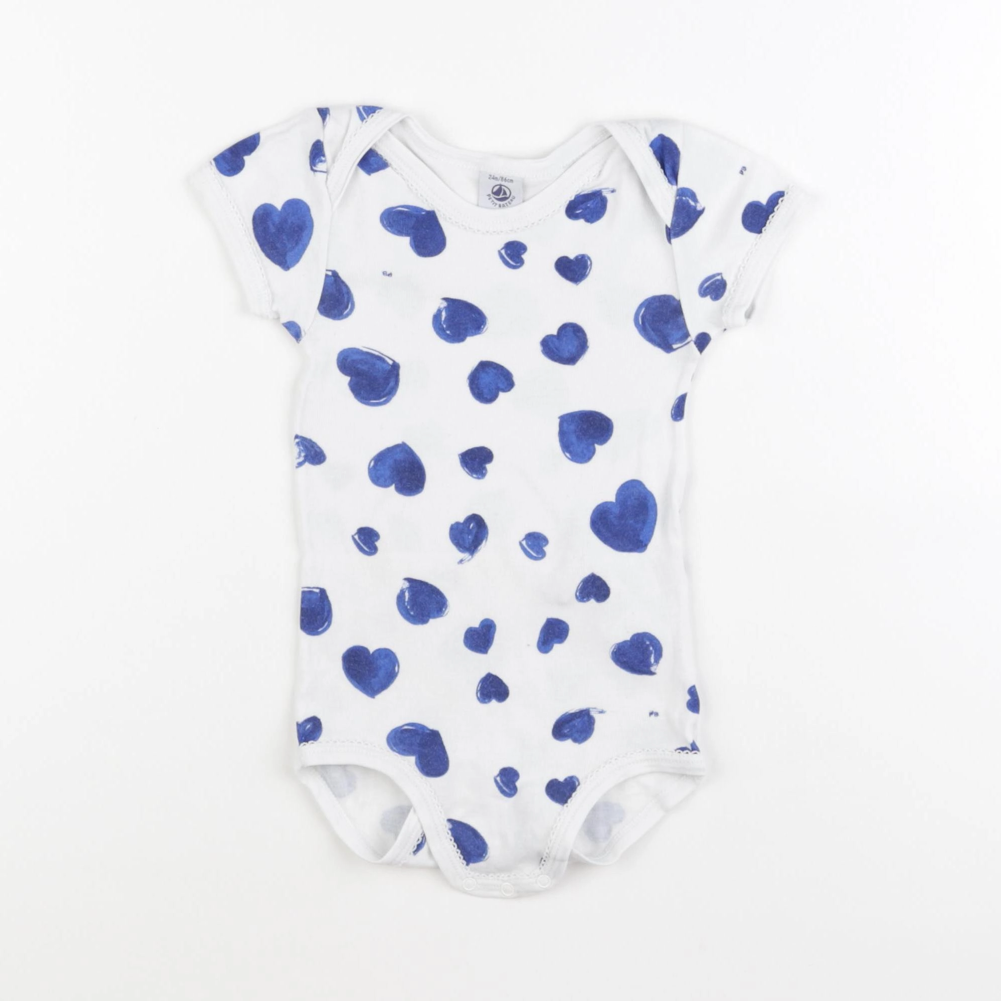 Petit Bateau - body bleu - 24 mois