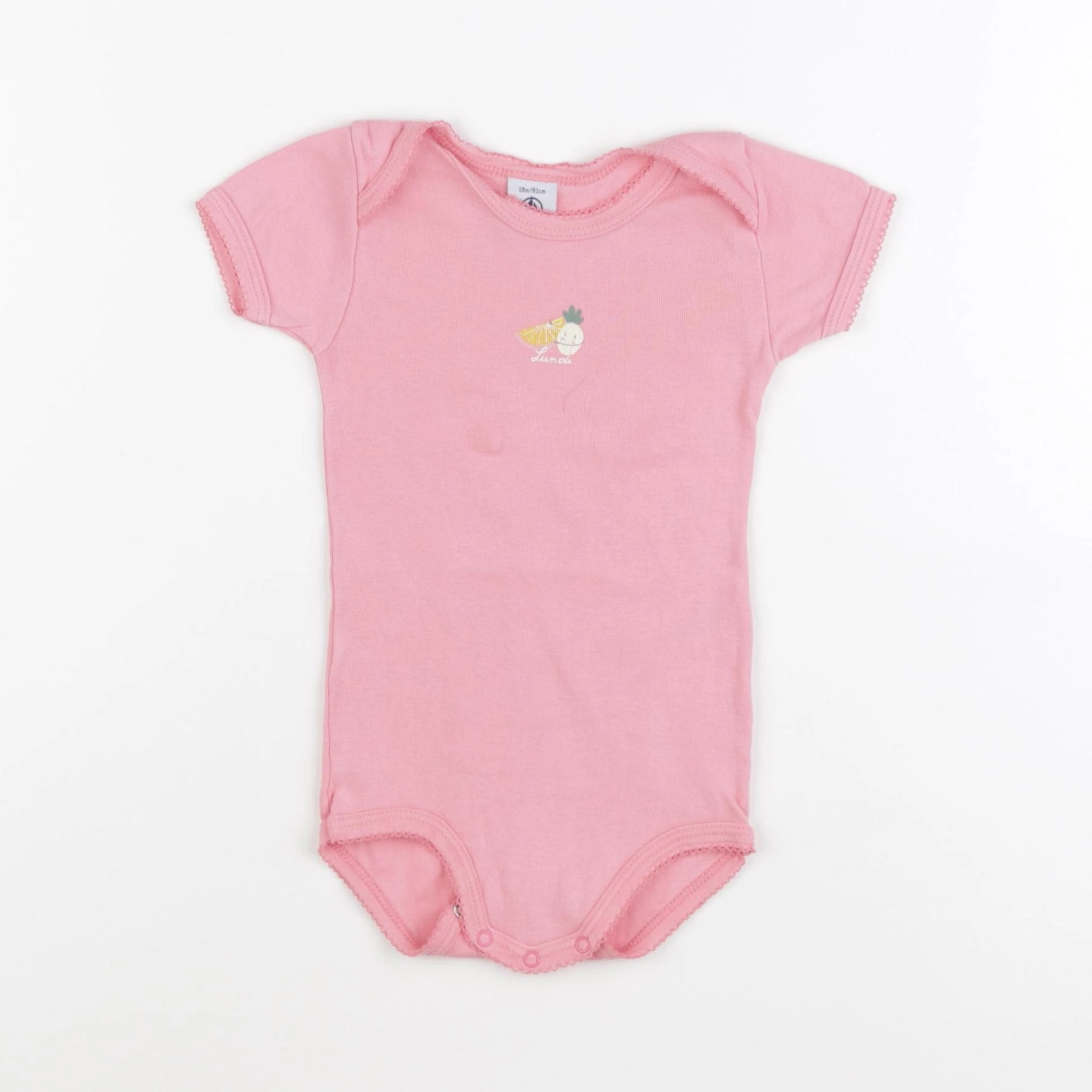 Petit Bateau - body rose - 18 mois