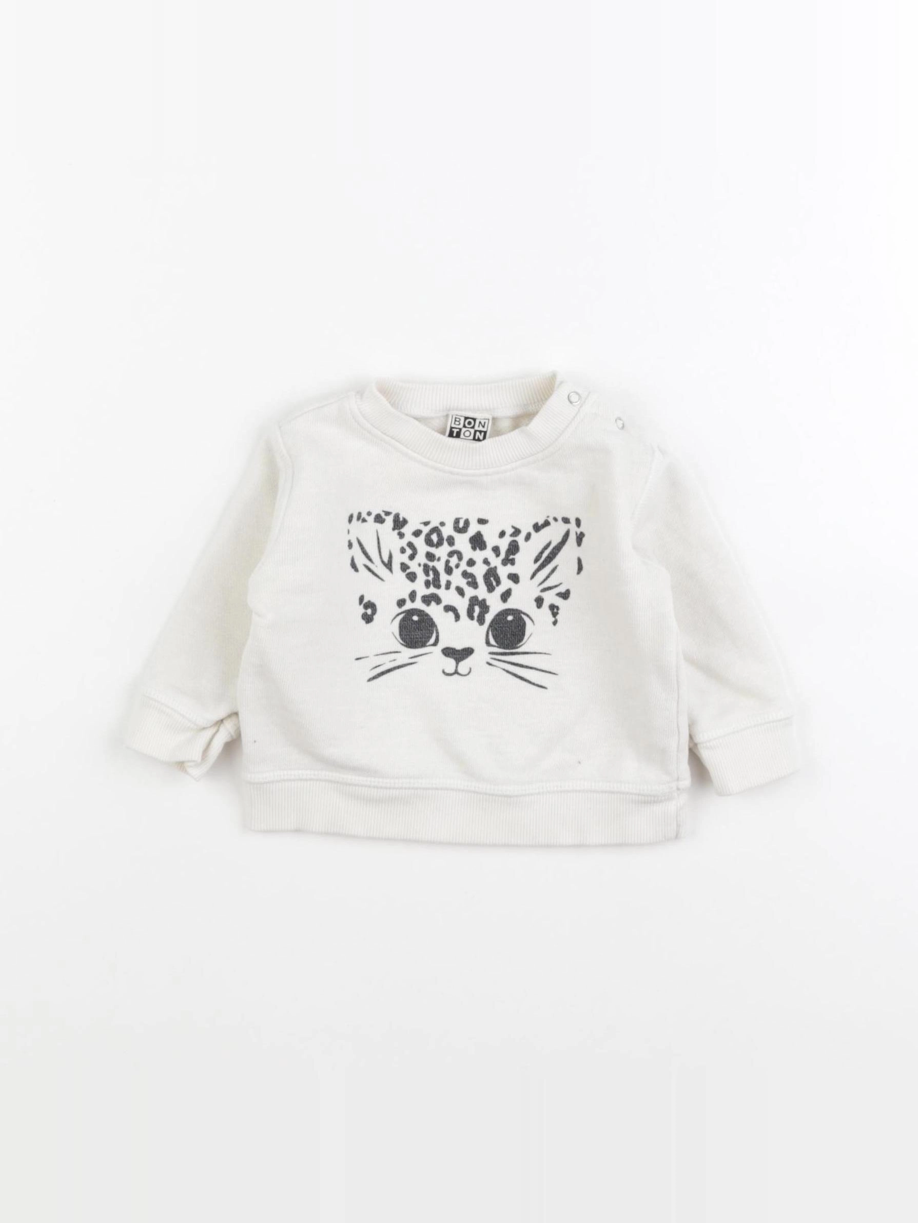Bonton - sweat beige - 6 mois