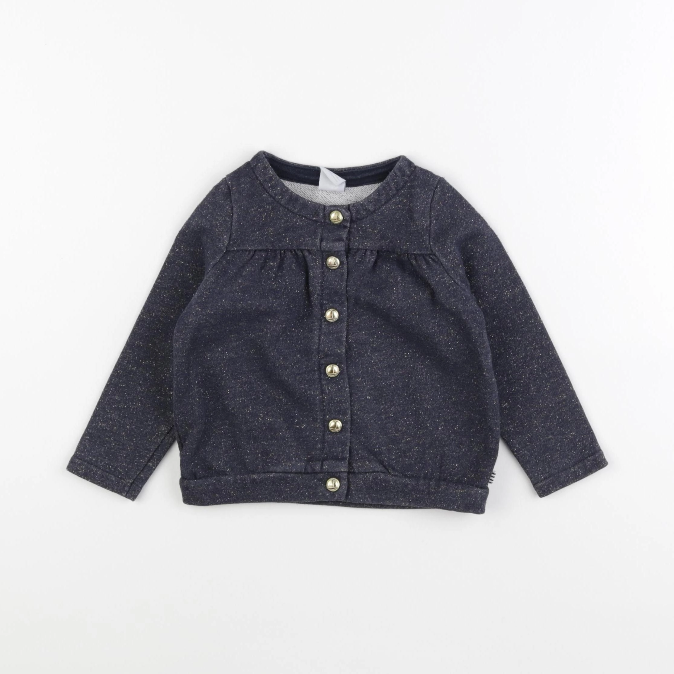 Petit Bateau - sweat bleu, or - 24 mois