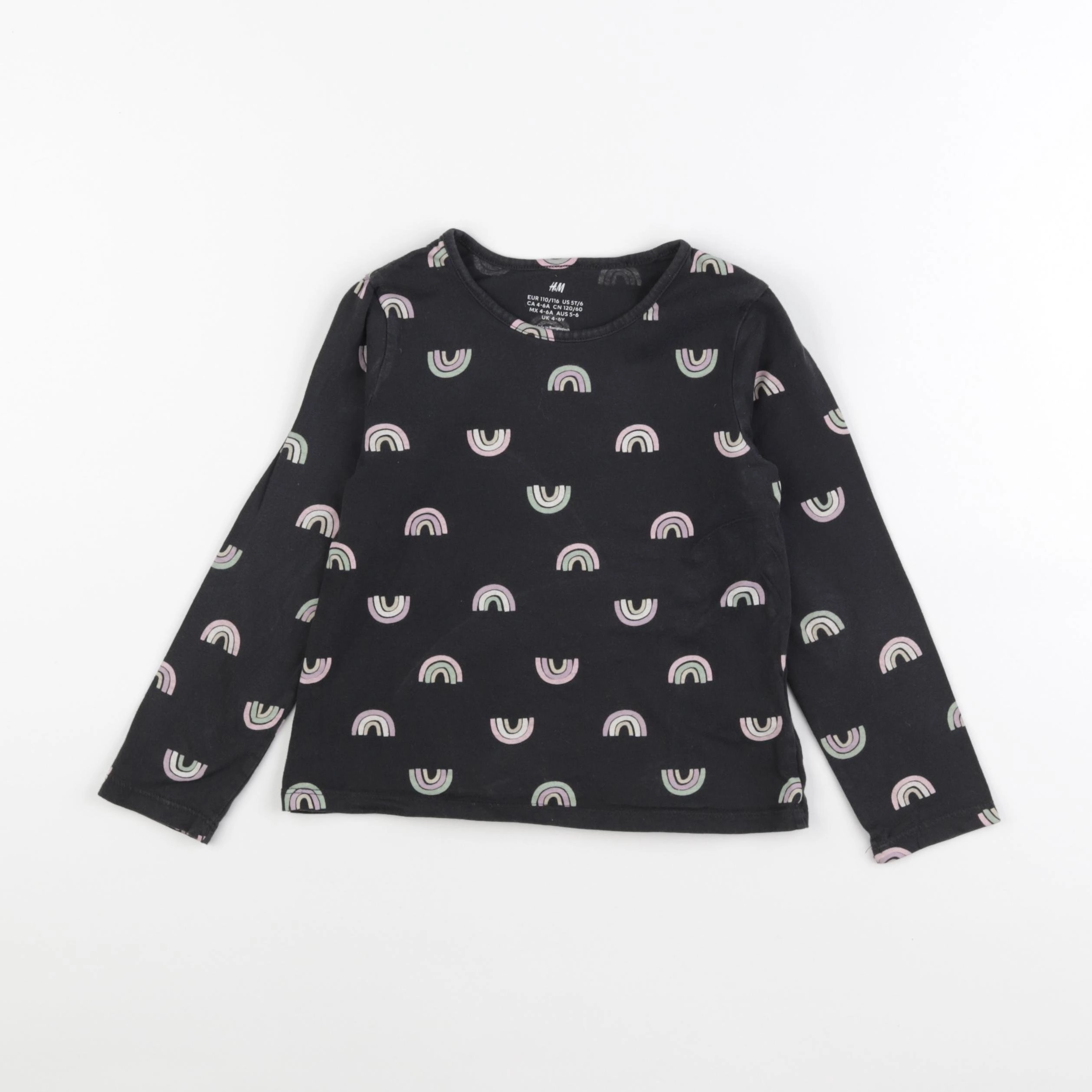 H&M - tee-shirt gris - 4/6 ans