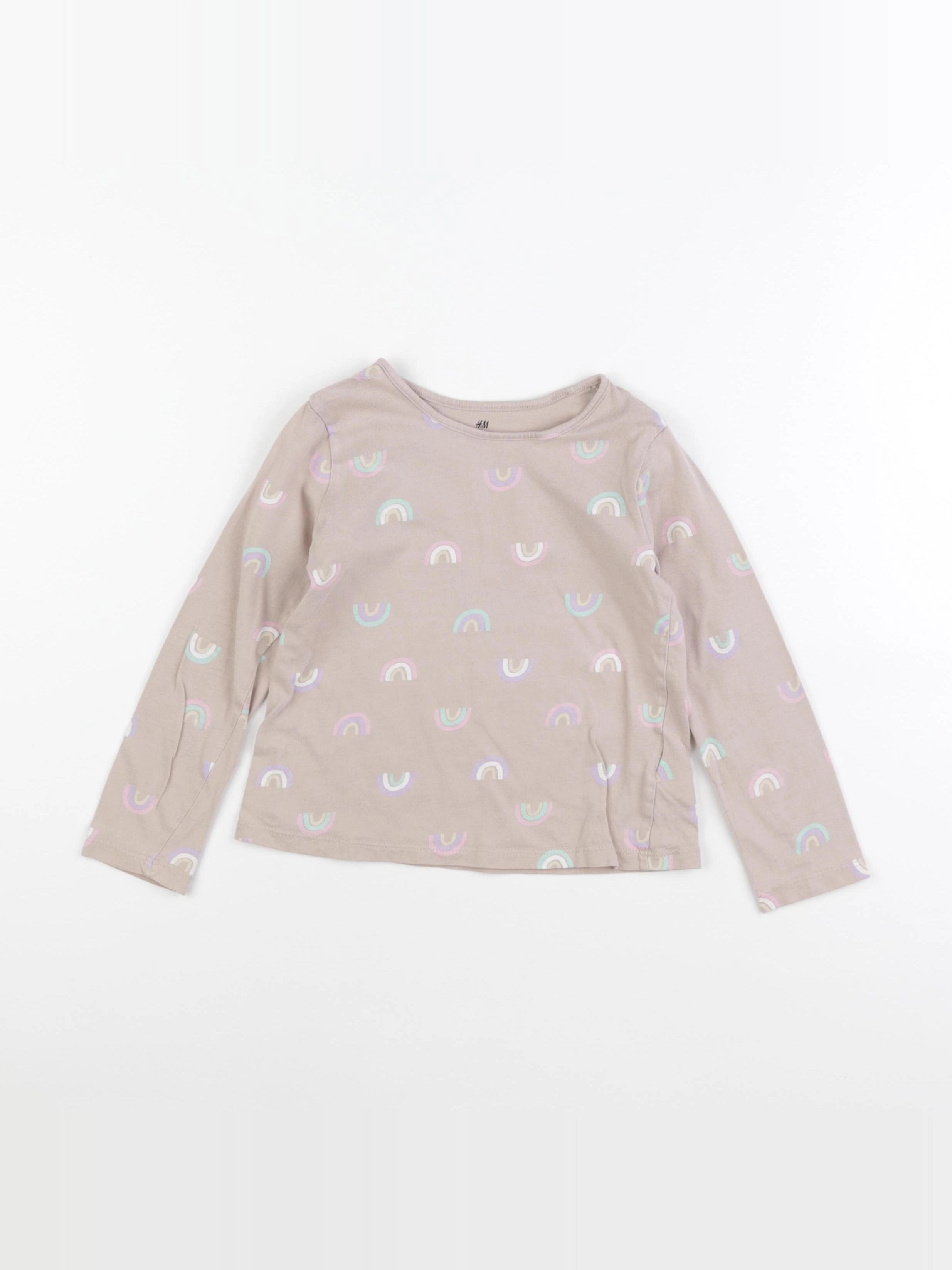 H&M - tee-shirt beige - 4/6 ans