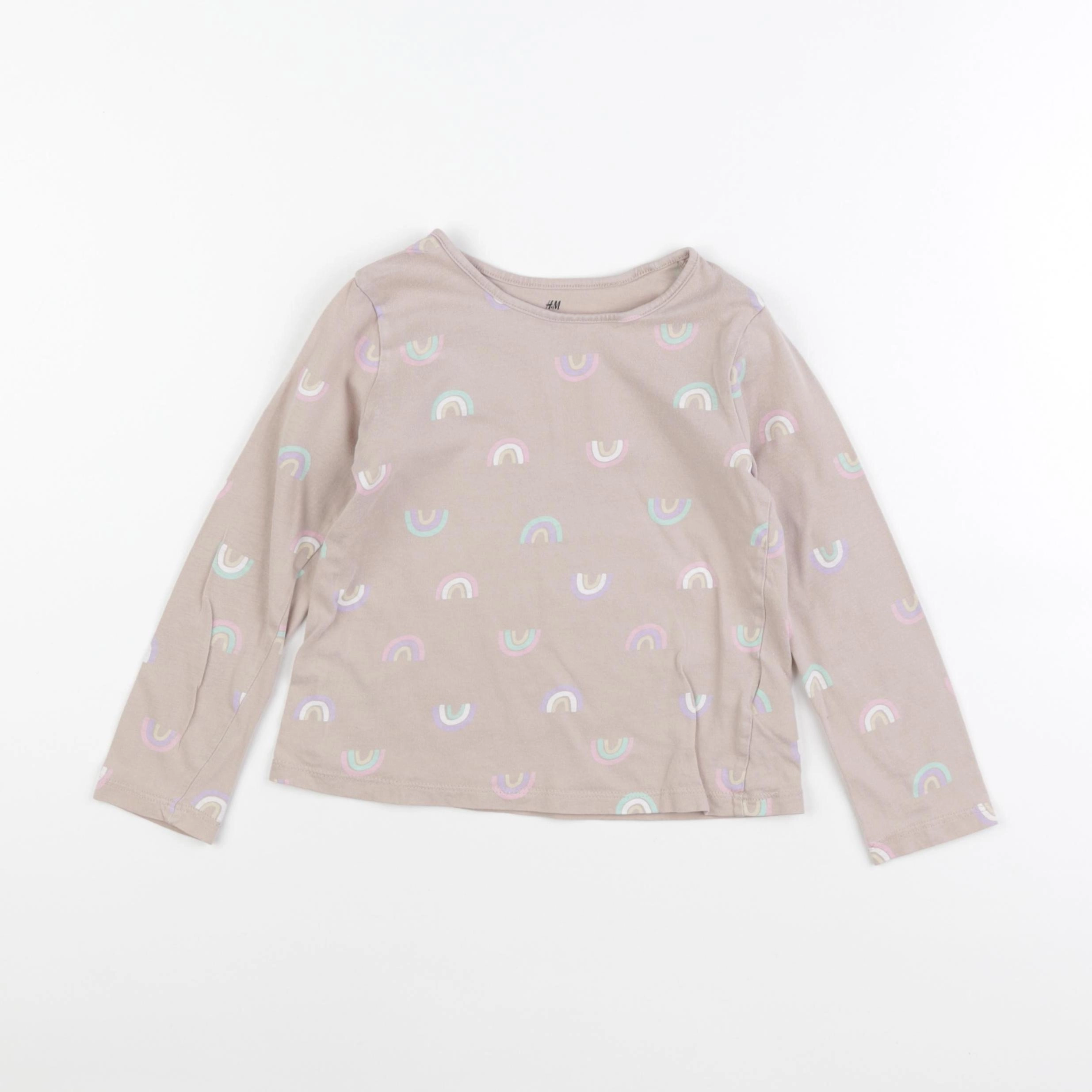 H&M - tee-shirt beige - 4/6 ans
