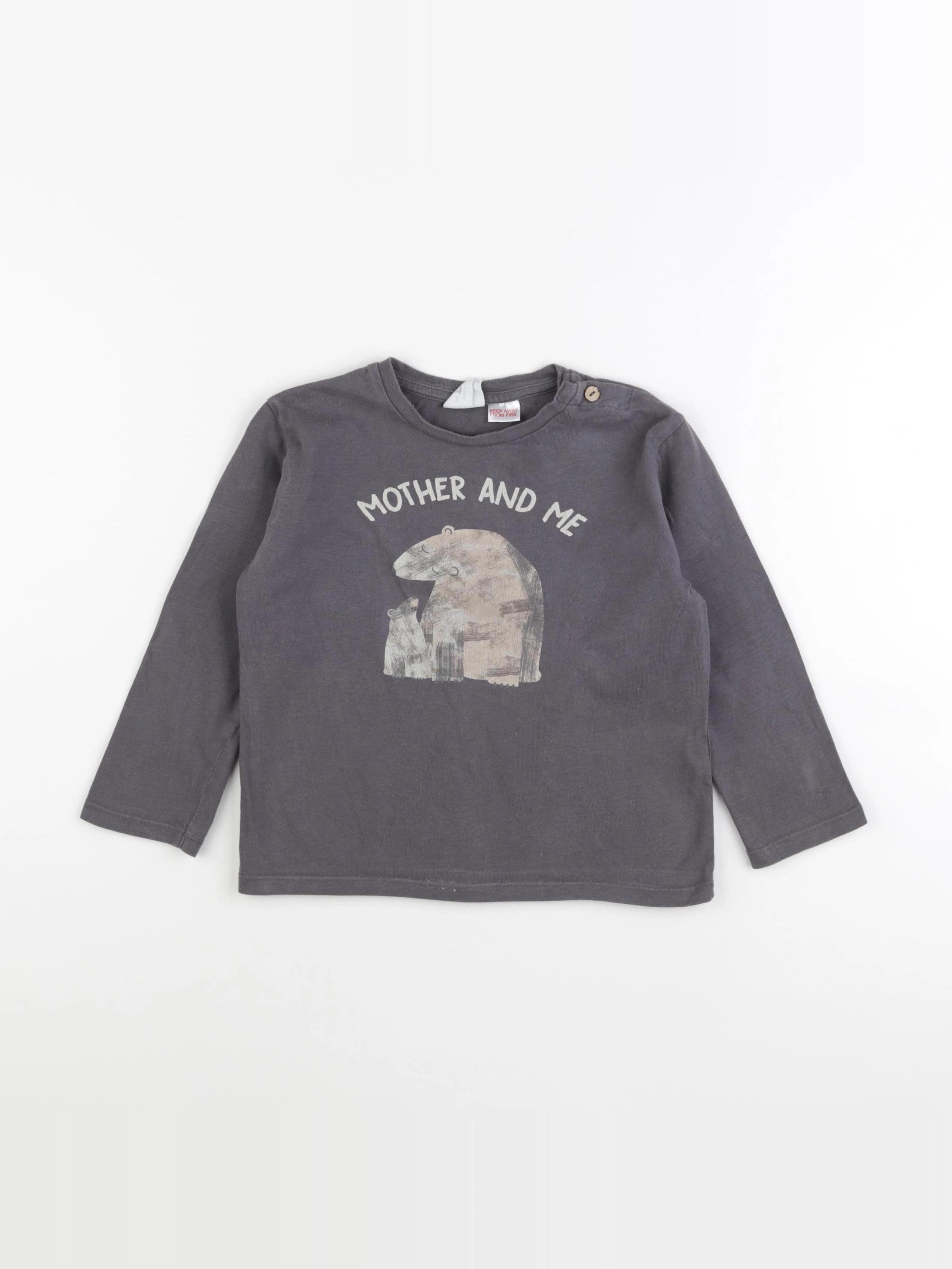 Zara - tee-shirt gris - 4 ans