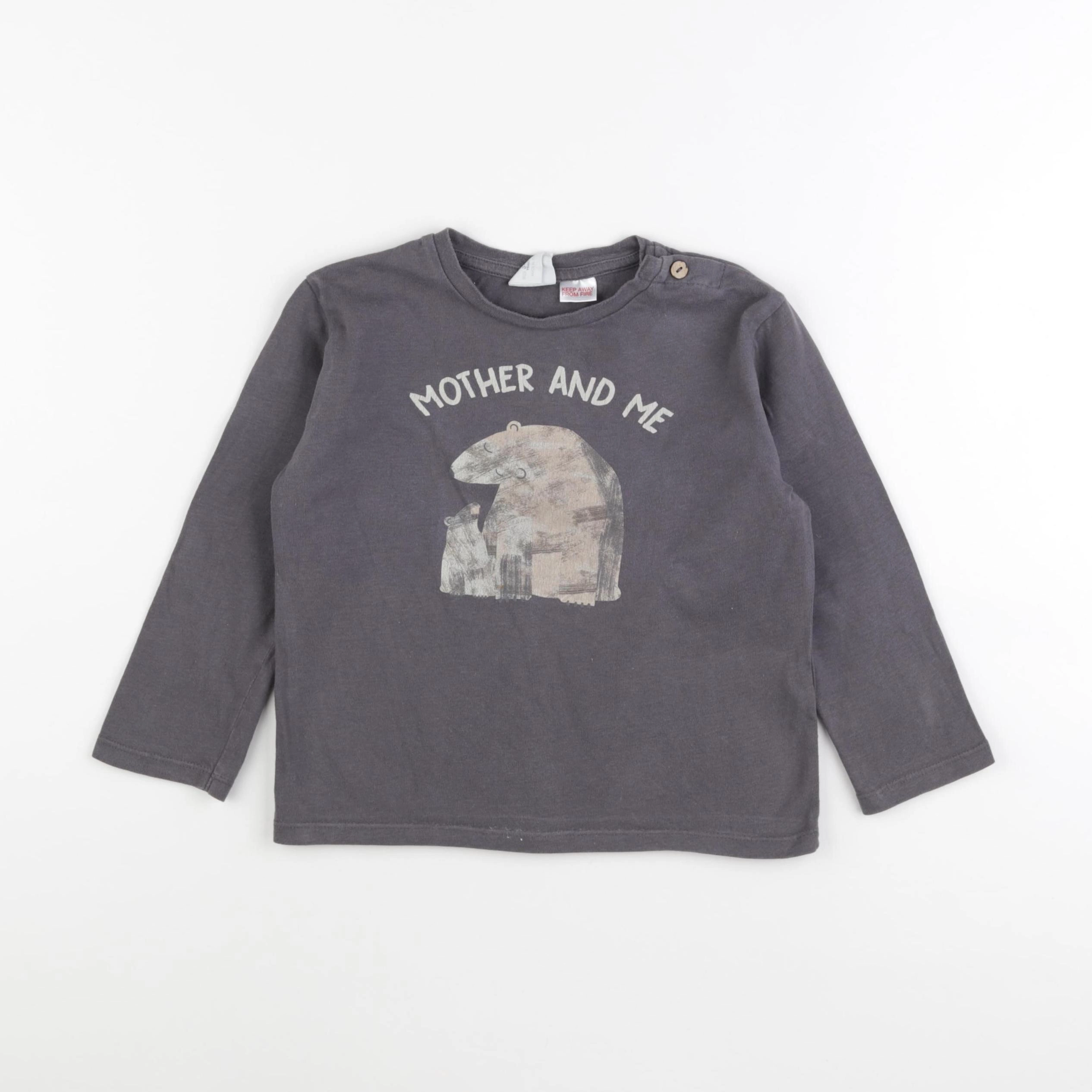 Zara - tee-shirt gris - 4 ans