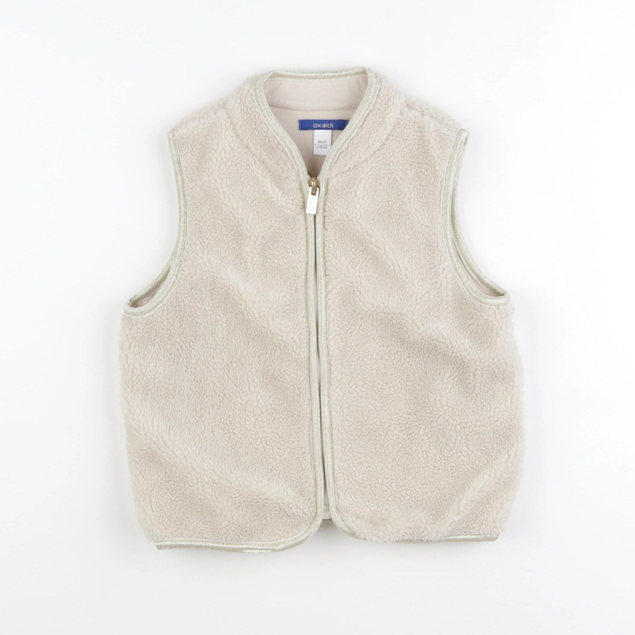 Okaidi - gilet beige - 8 ans