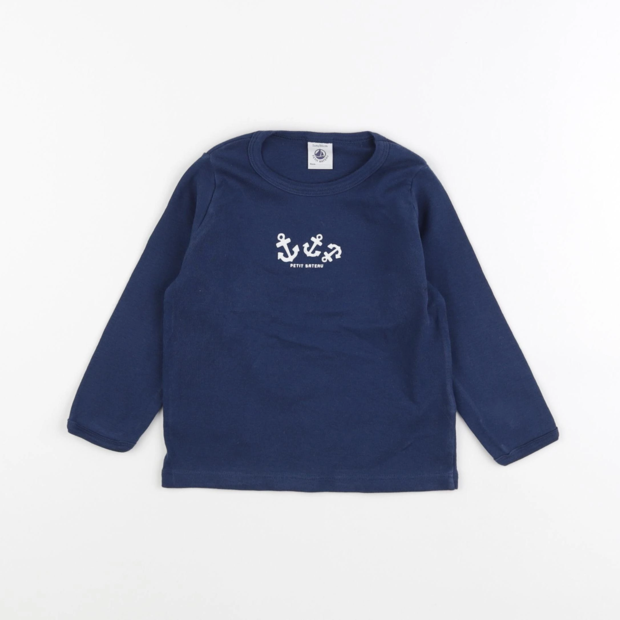 Petit Bateau - tee-shirt bleu - 24 mois