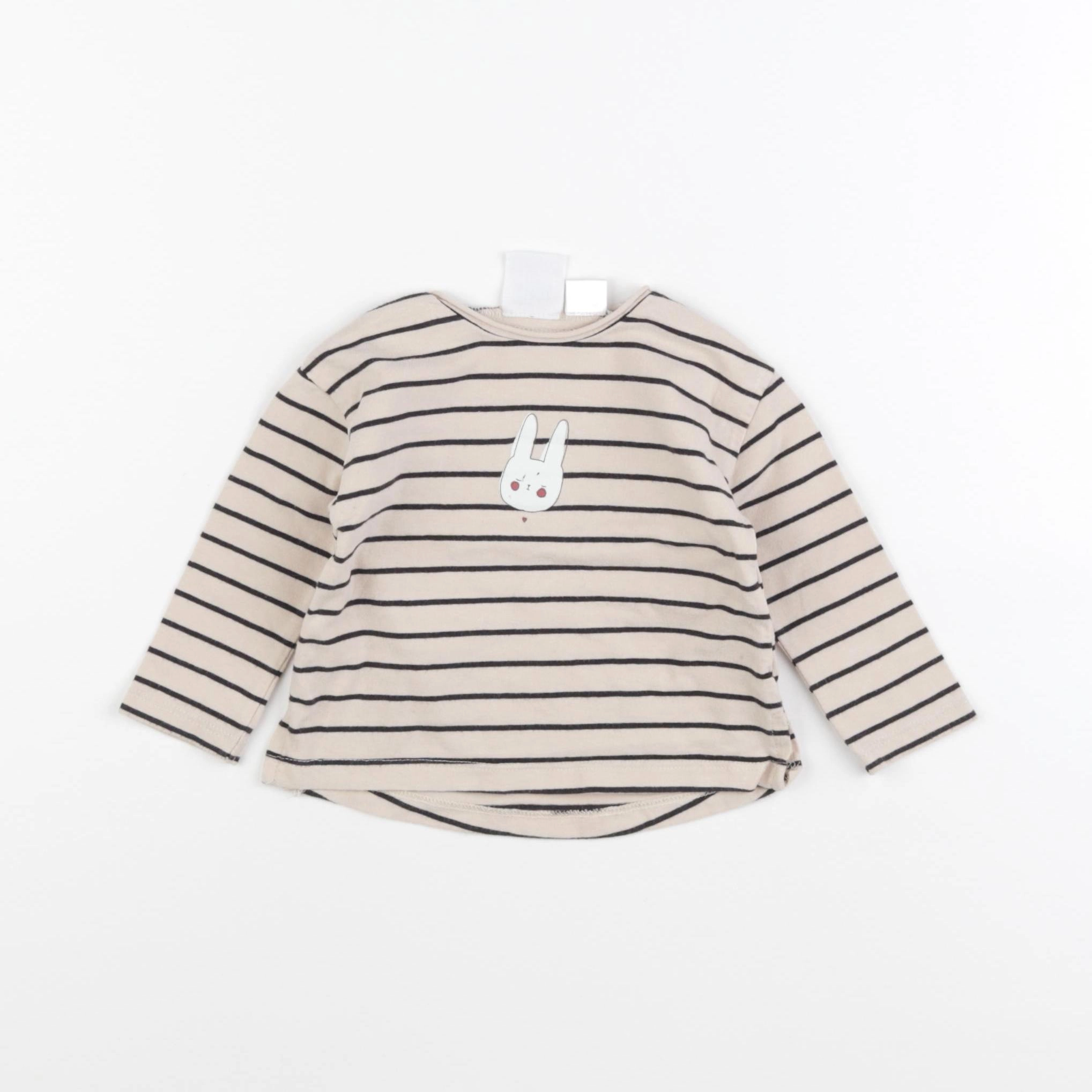 Zara - tee-shirt beige - 3/6 mois