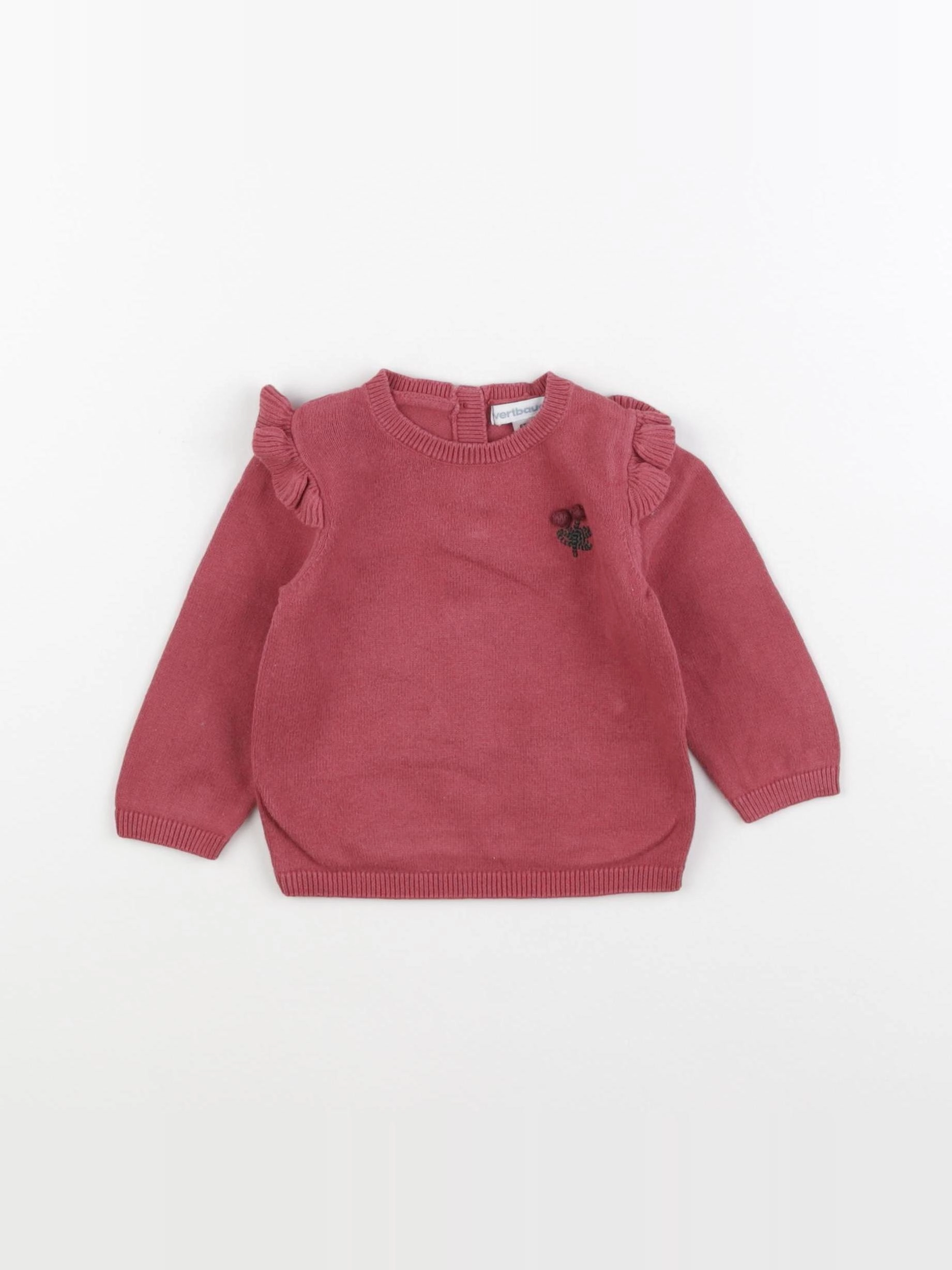 Vertbaudet - pull rose - 6 mois