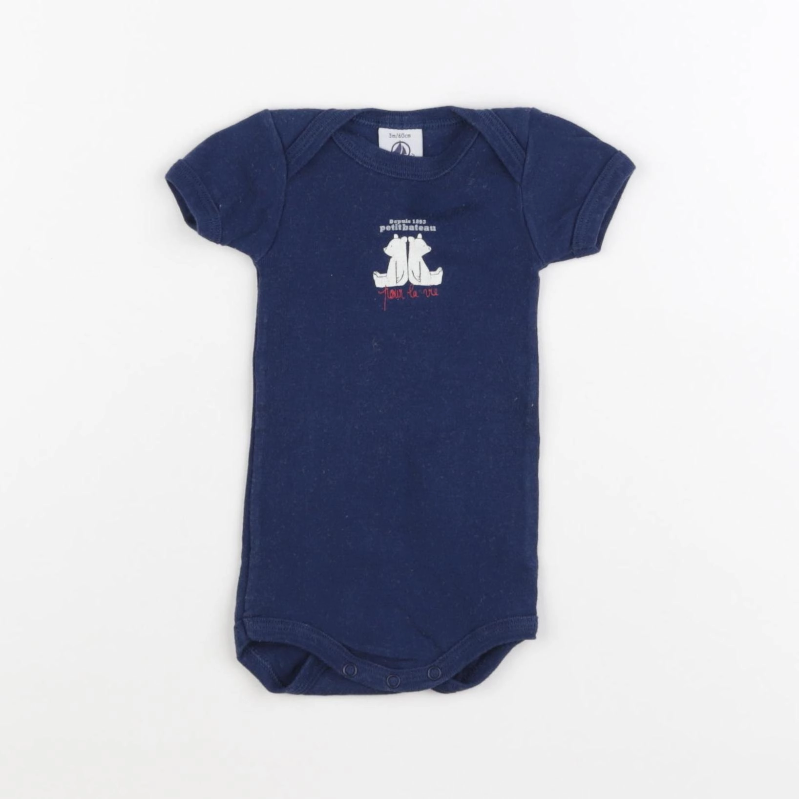 Petit Bateau - body bleu - 3 mois
