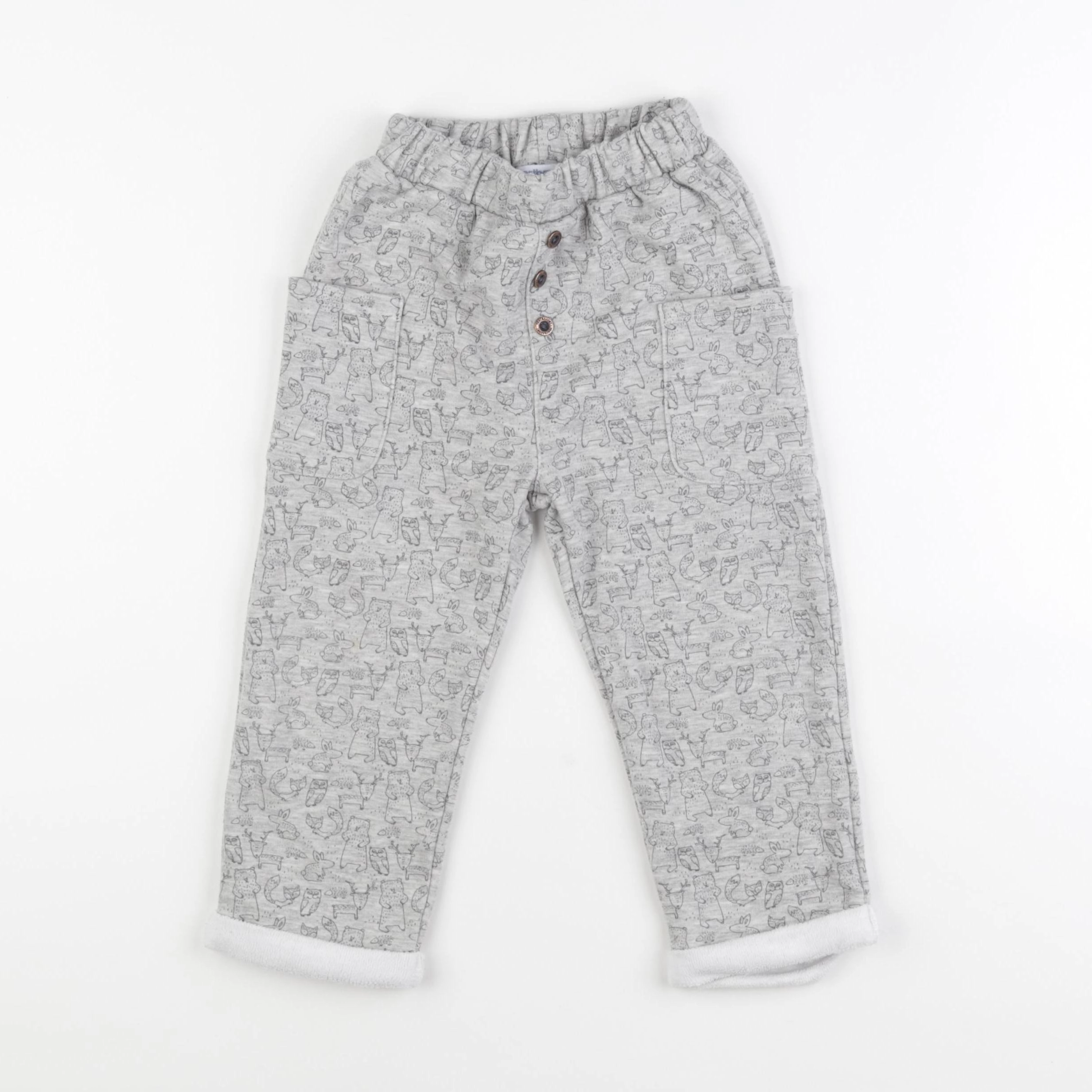 Vertbaudet - jogging doublé gris - 3 ans