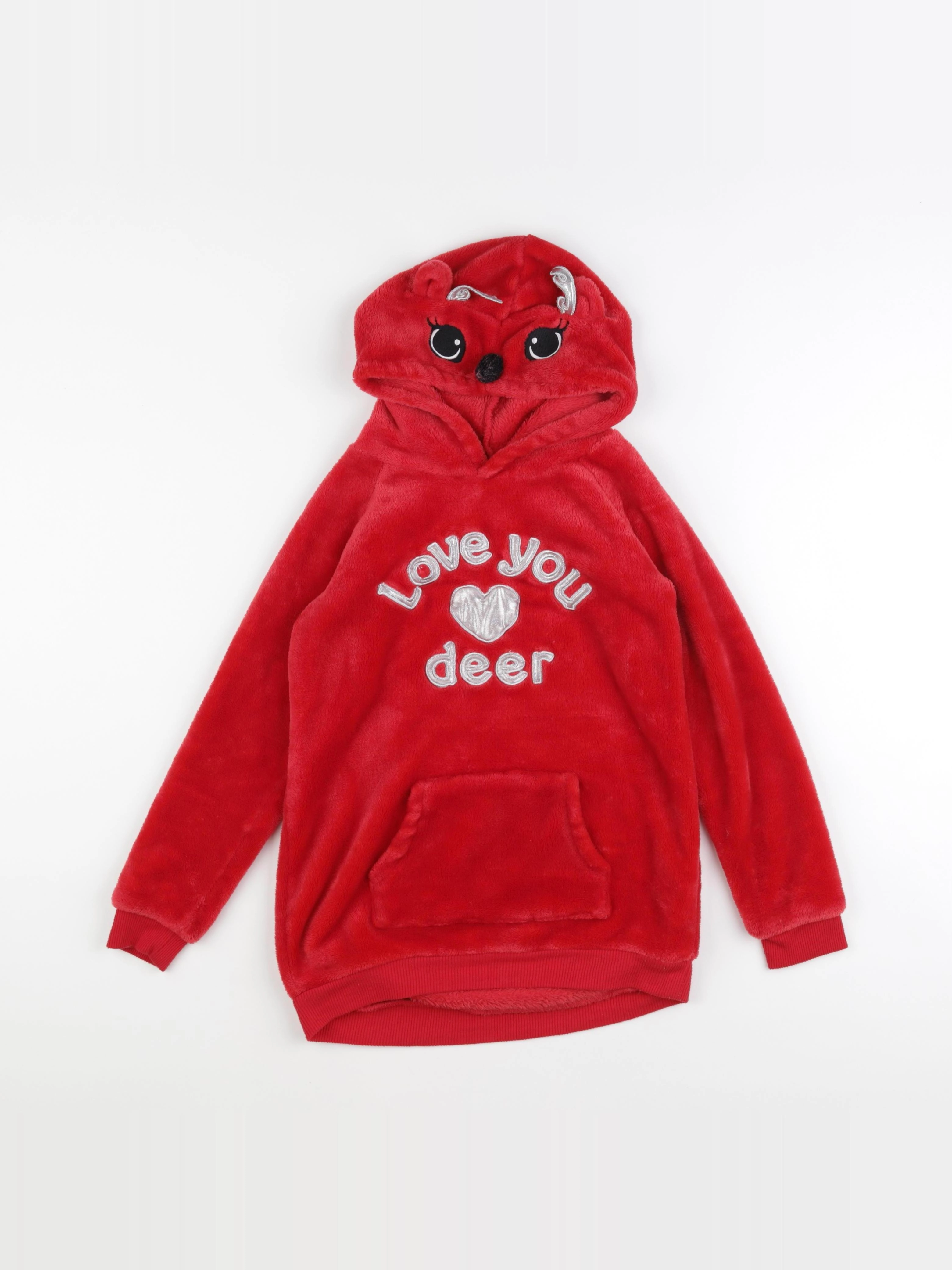 H&M - sweat rouge, argent - 6/8 ans