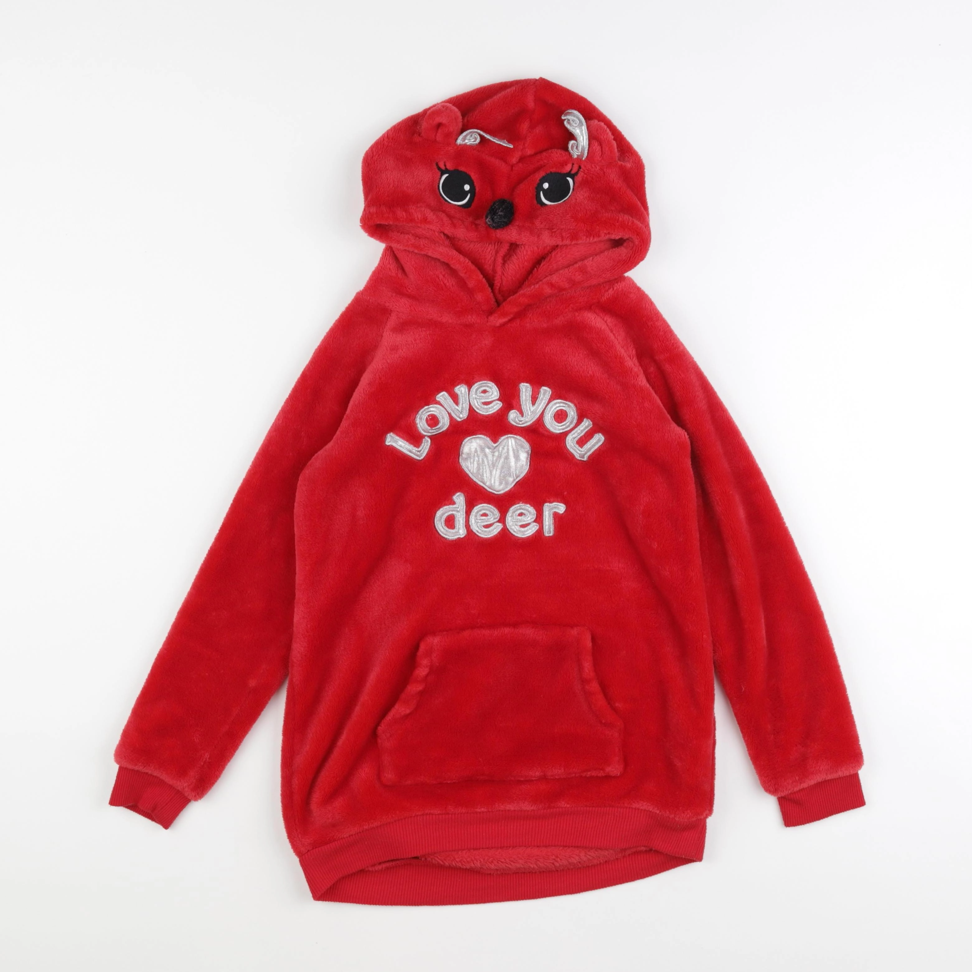 H&M - sweat rouge, argent - 6/8 ans