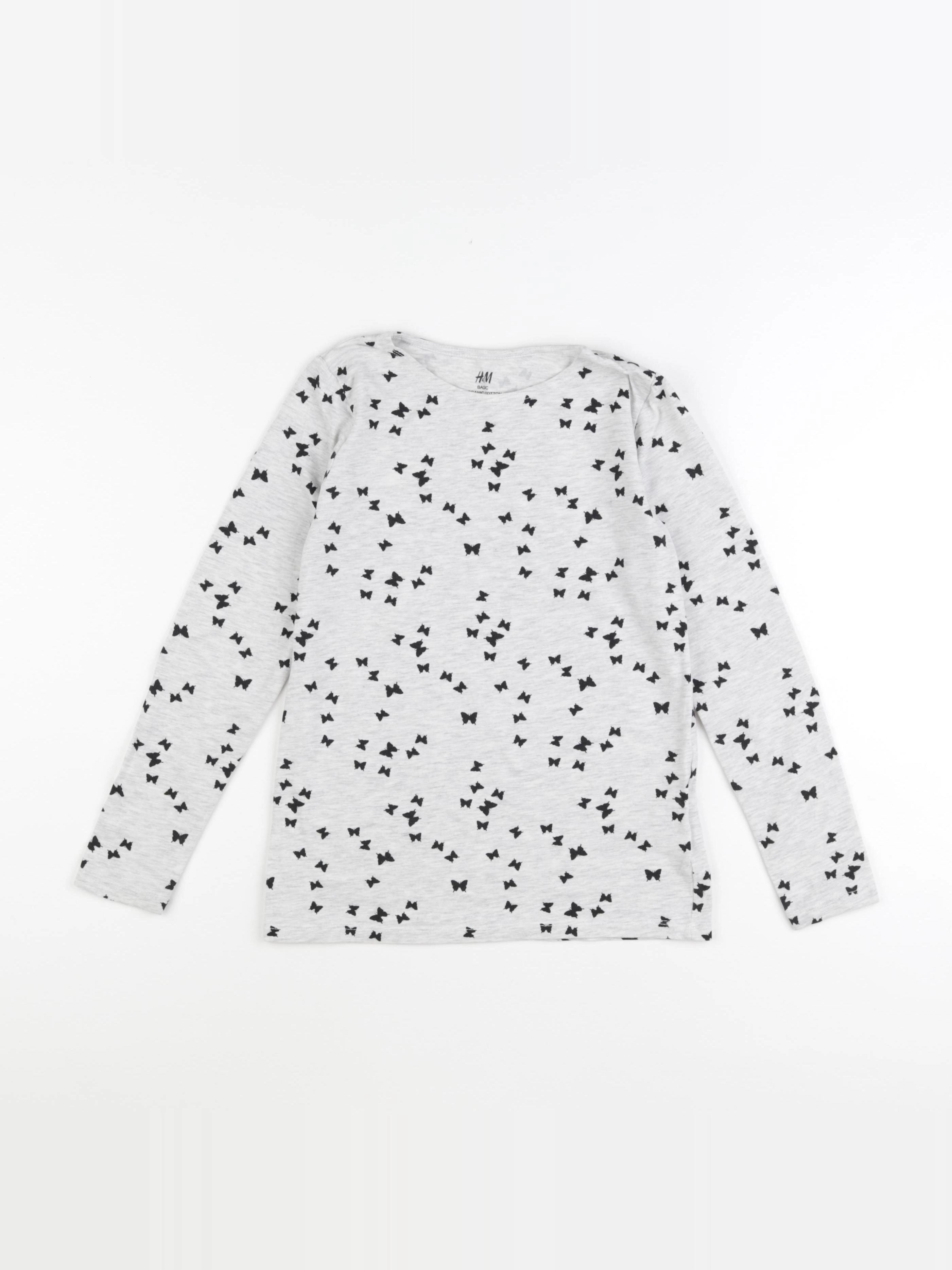 H&M - tee-shirt gris - 8/10 ans