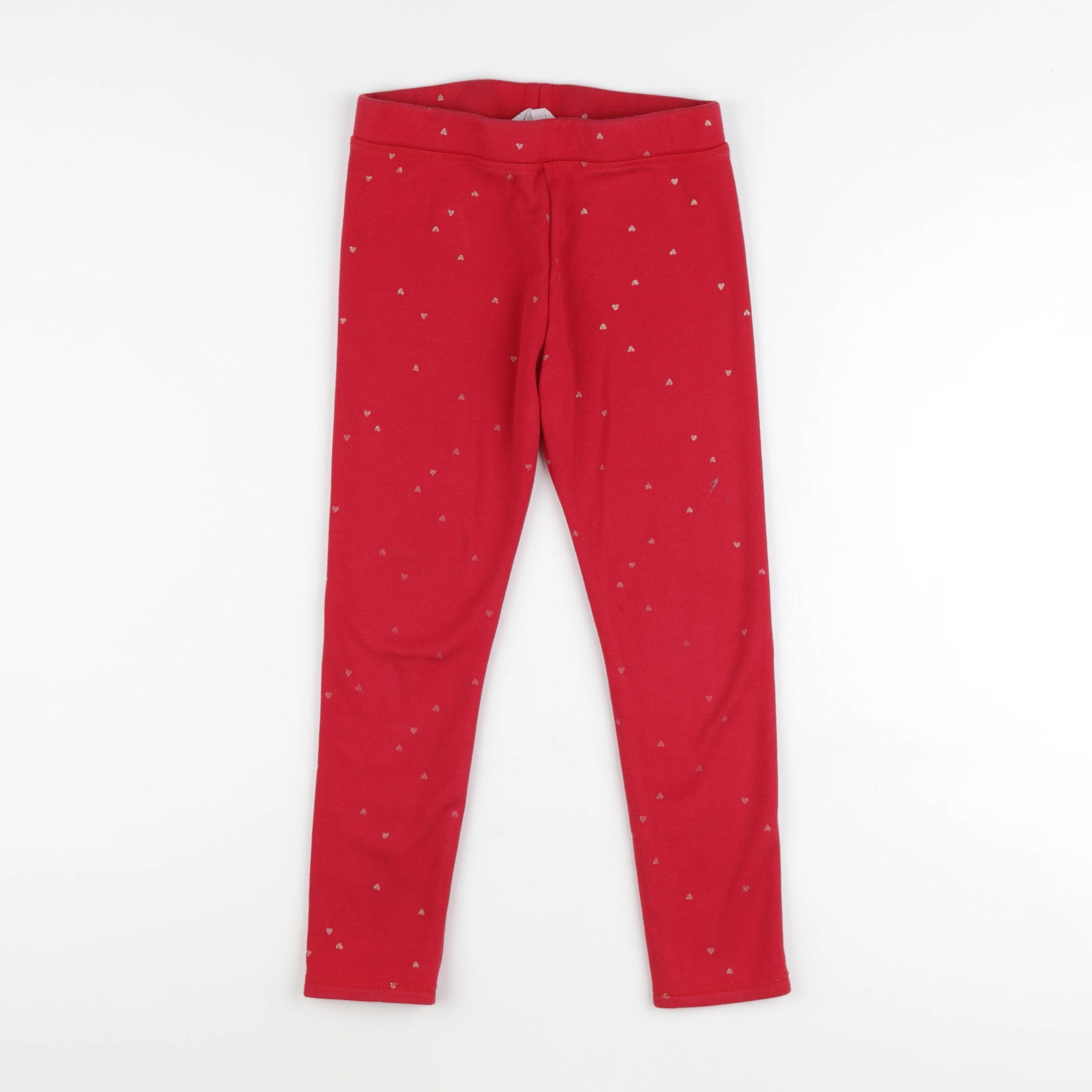 H&M - legging doublé rouge - 7/8 ans
